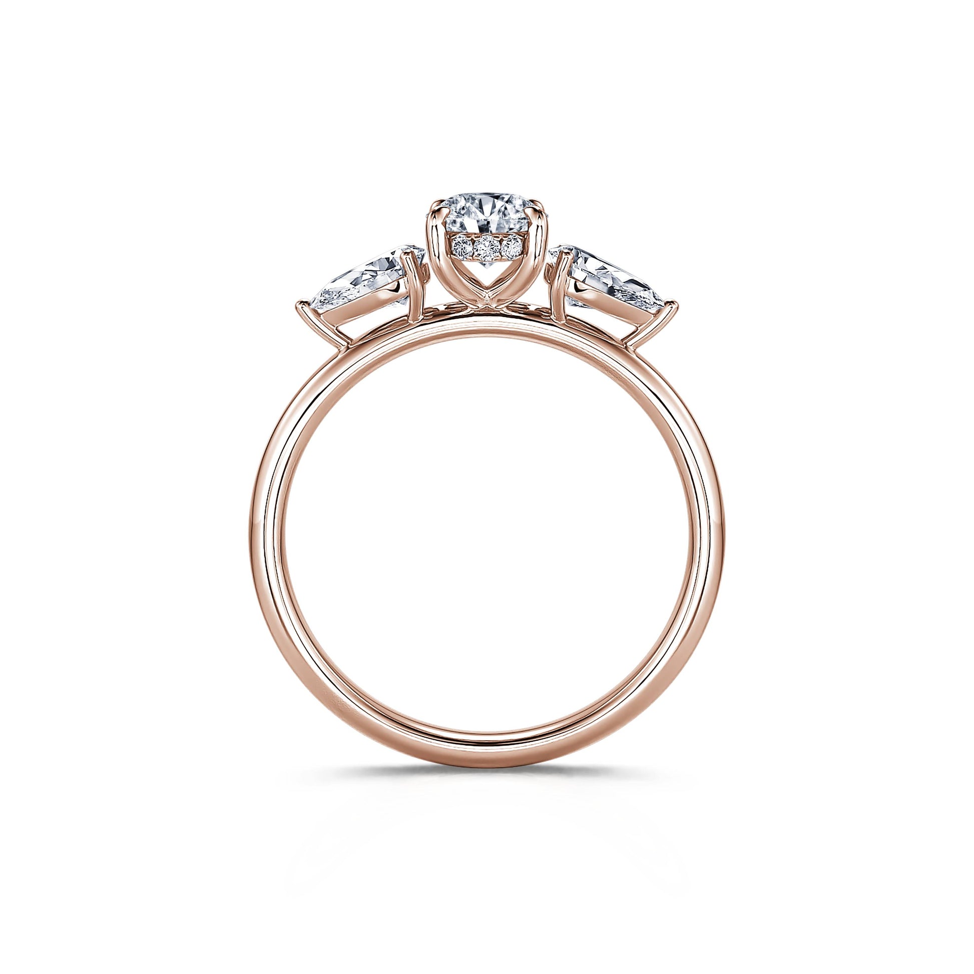 Bague de fiançailles Or rose diamant Morgan 4