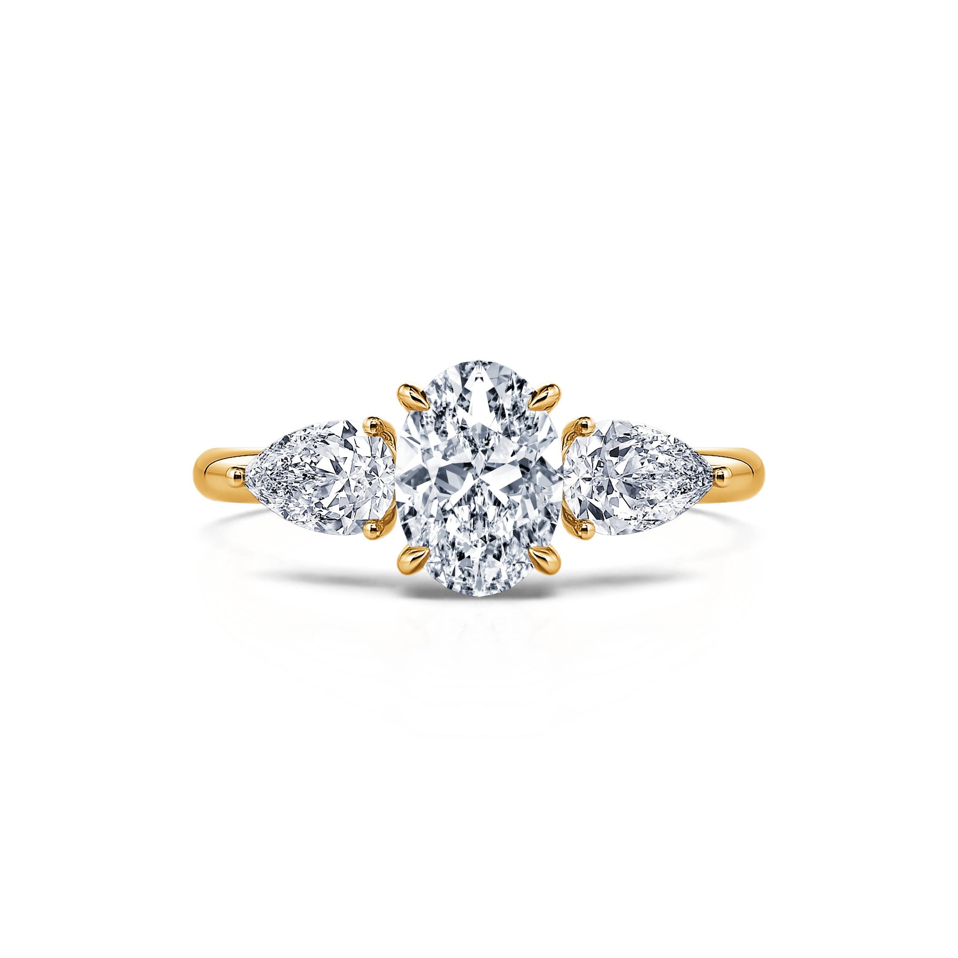 Bague de fiançailles Or jaune diamant de synthèse Morgan Lab 1