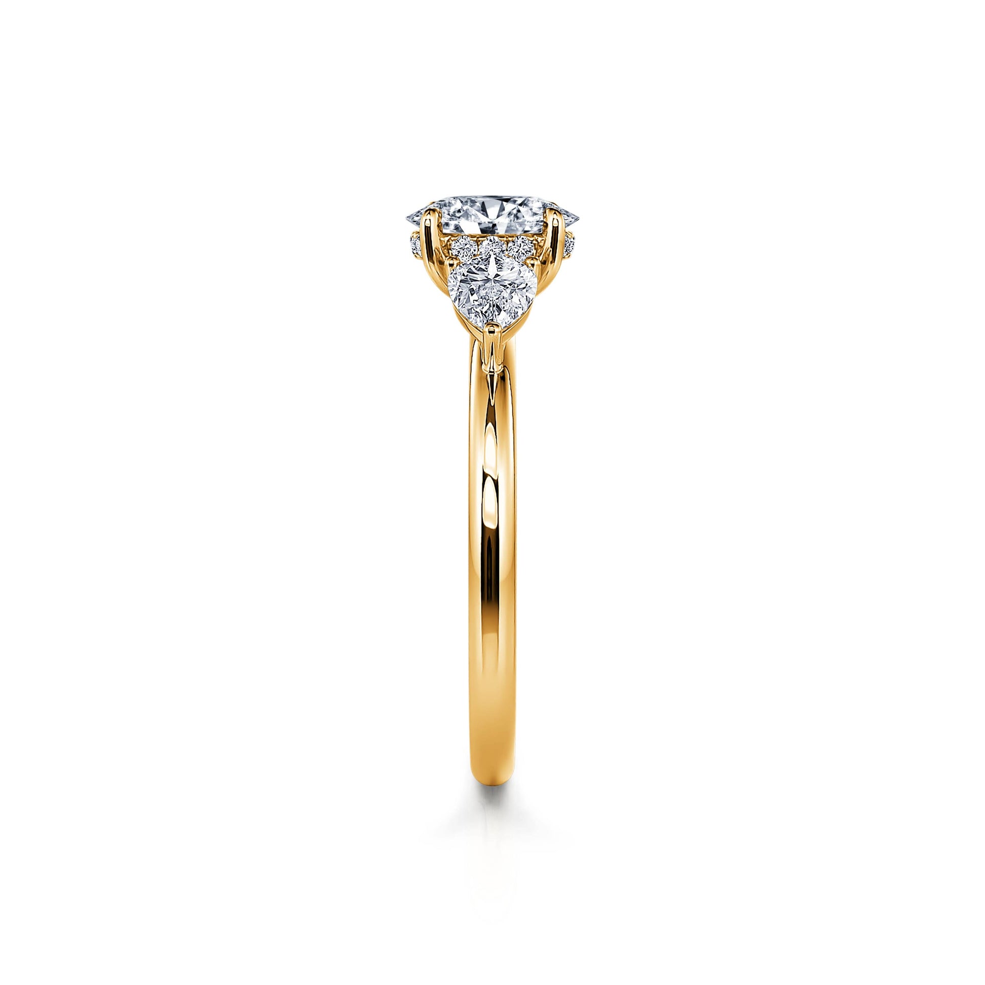 Bague de fiançailles Or jaune diamant de synthèse Morgan Lab 3