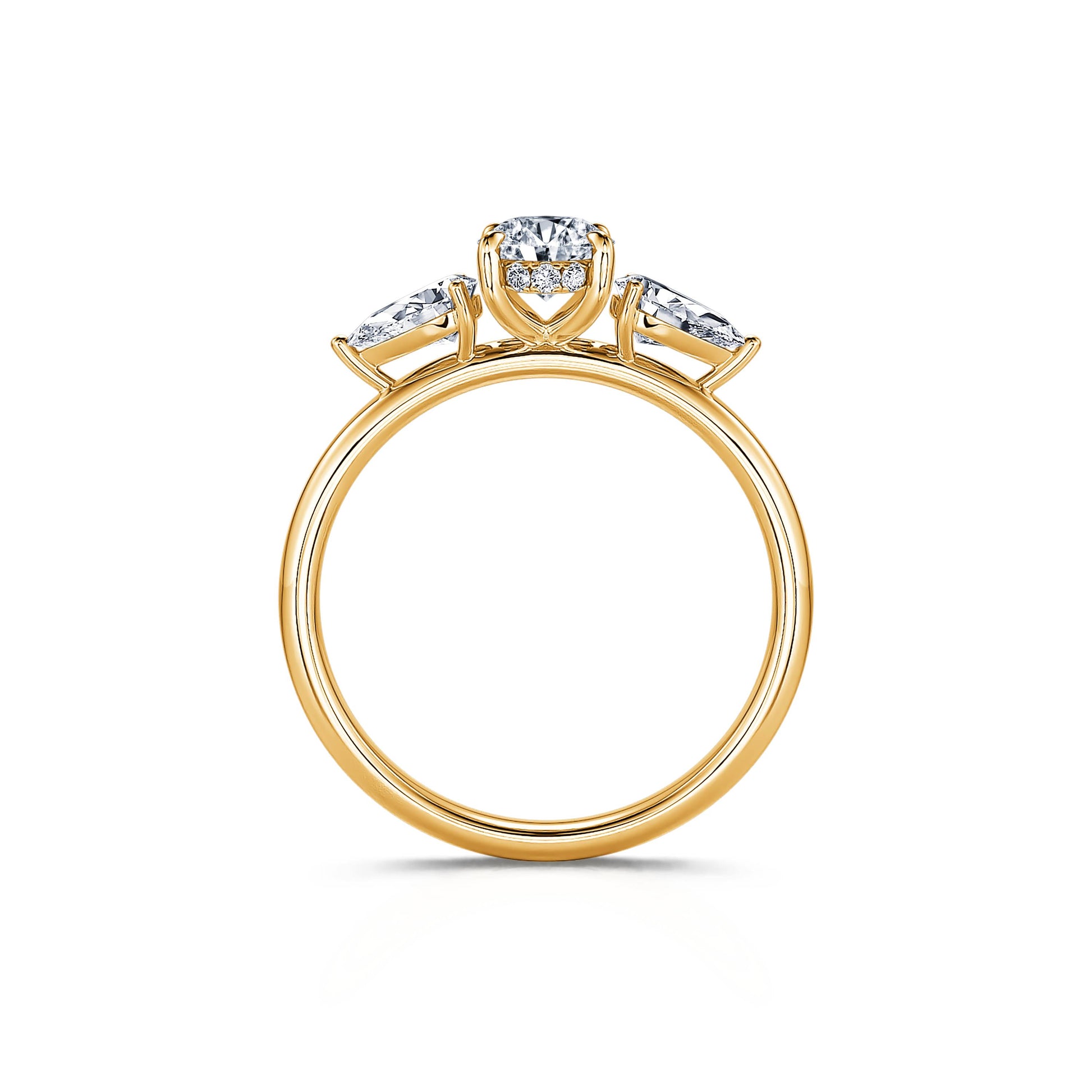 Bague de fiançailles Or jaune diamant de synthèse Morgan Lab 4