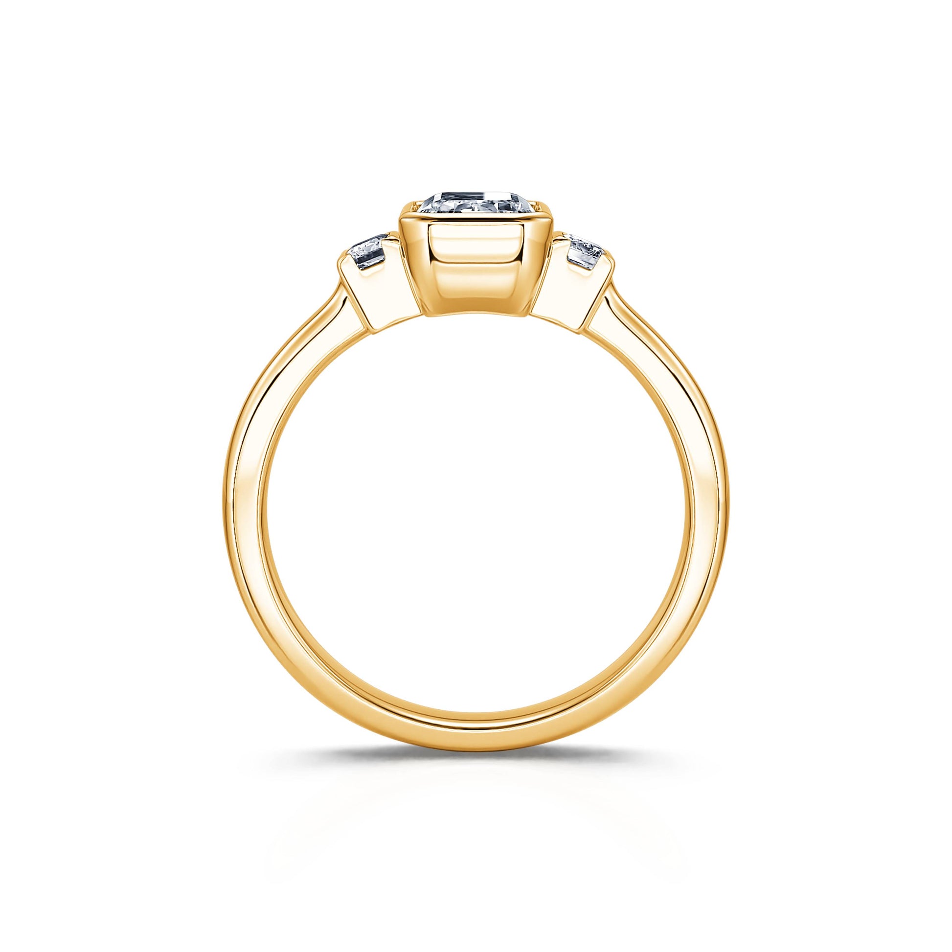 Solitaire or jaune diamants de synthèse émeraude Ariana Lab 4