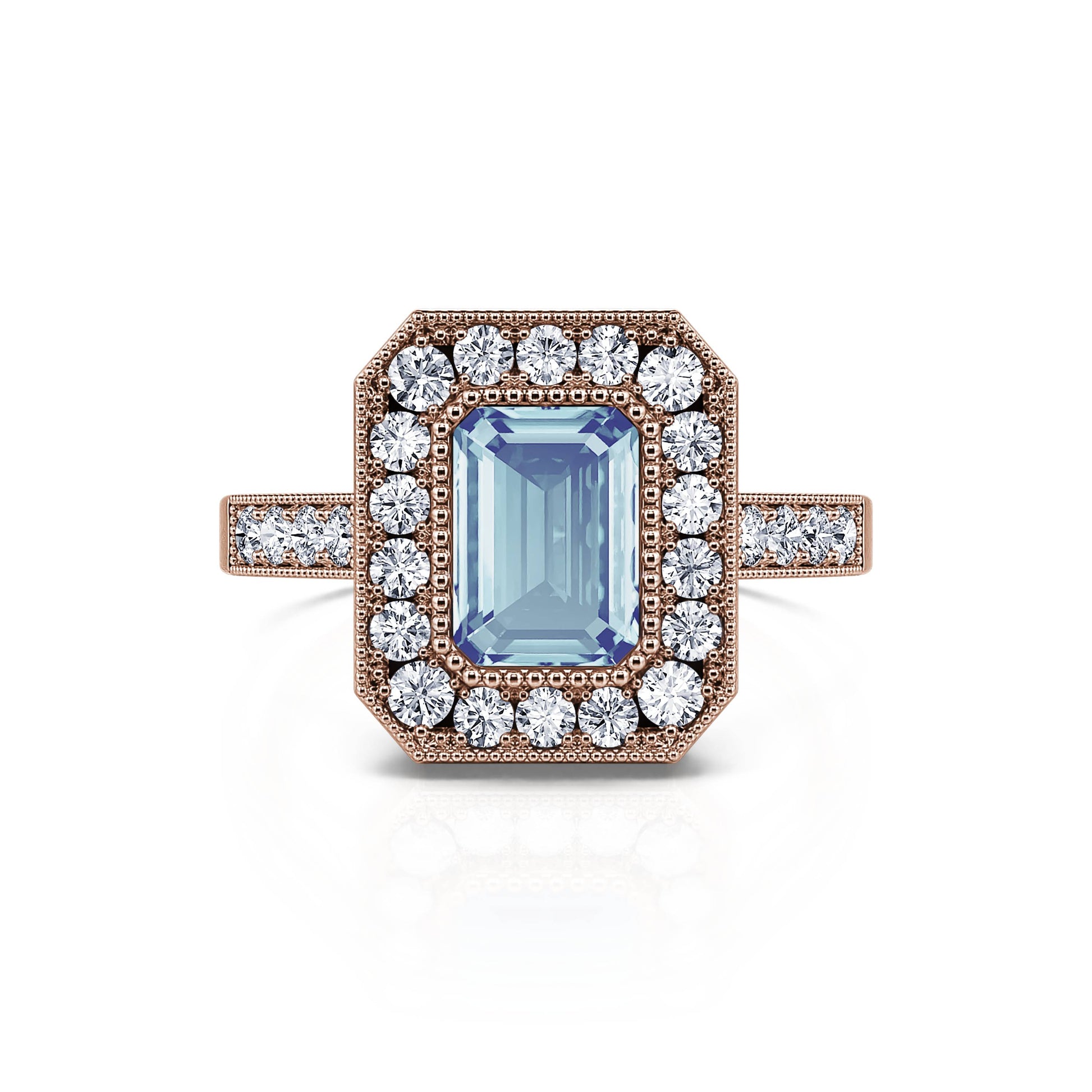 Bague de fiançailles diamant or rose Victoire 1