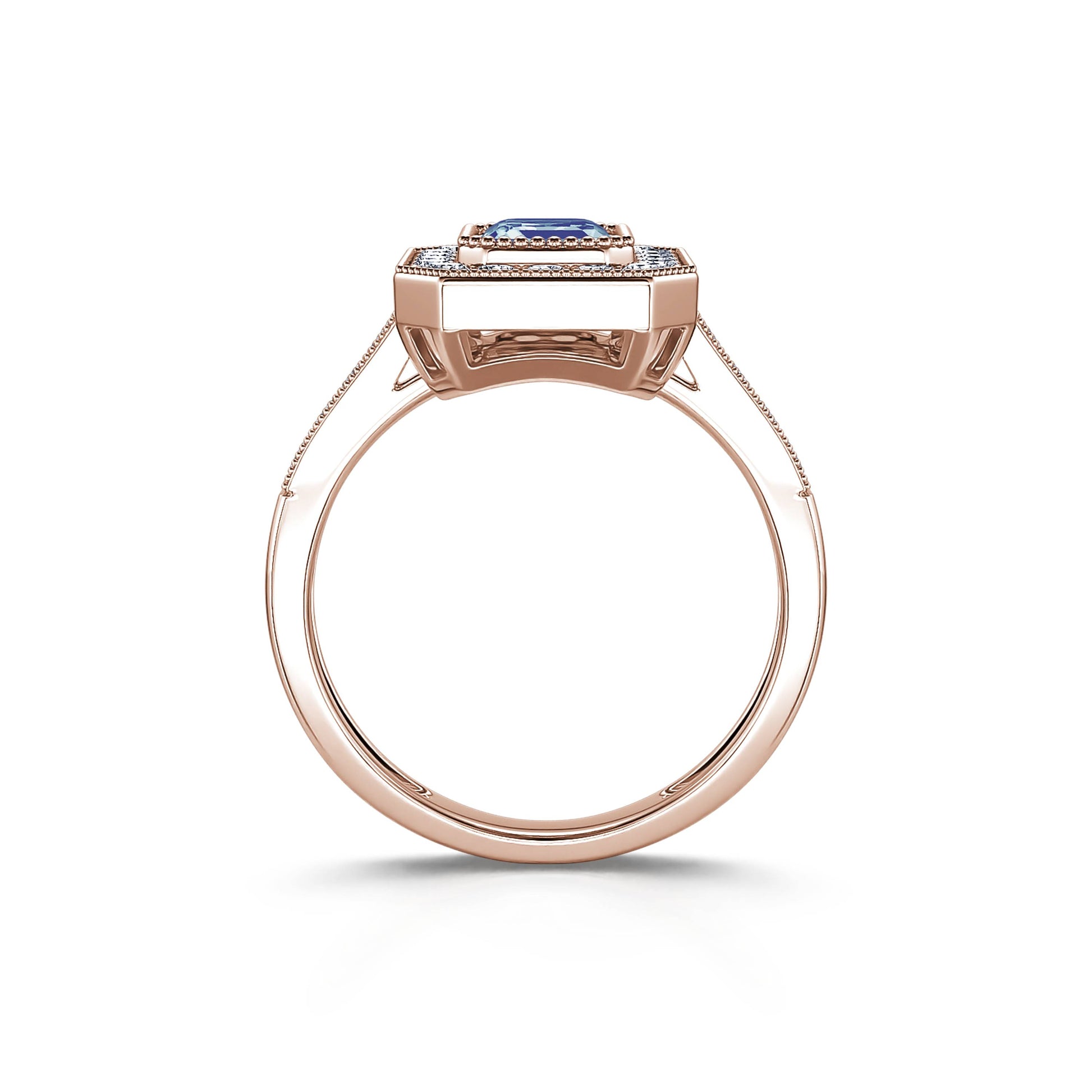Bague de fiançailles diamant or rose Victoire 4