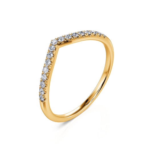 Vittoria S - Alliance demi tour diamant or jaune #1