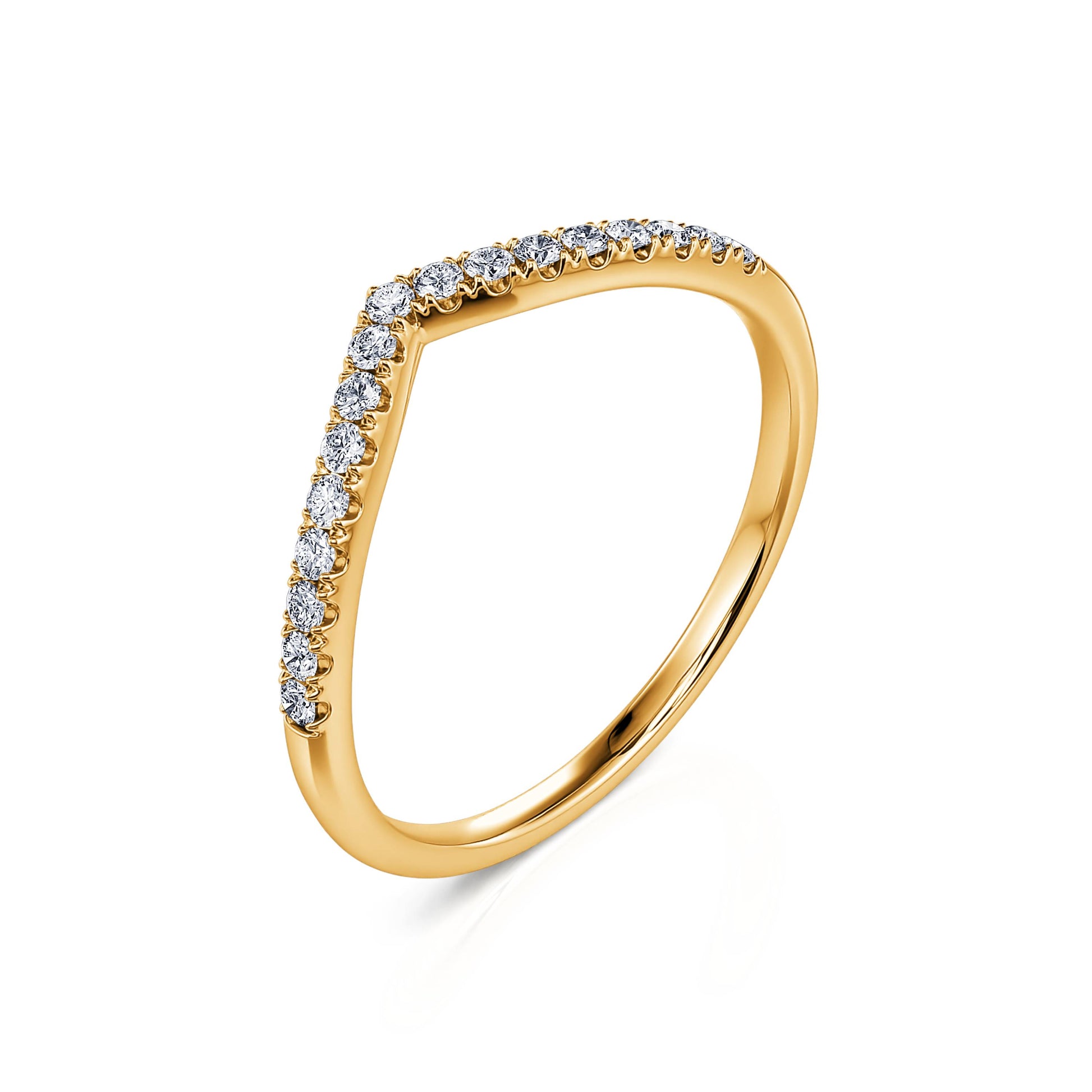 Alliance demi tour diamant or jaune Vittoria S 1