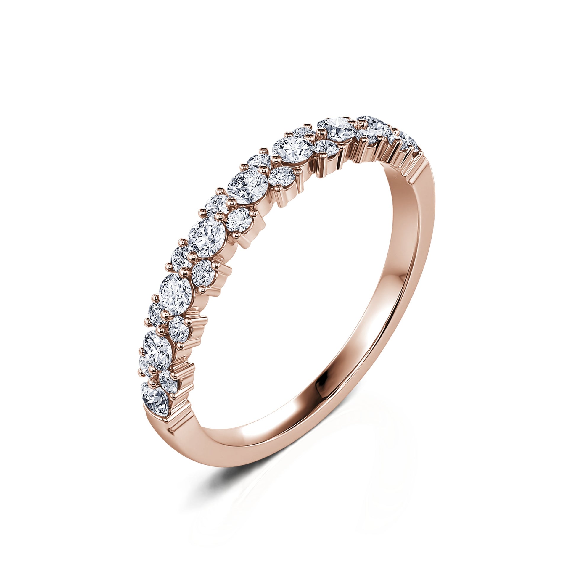 Alliance demi tour or rose diamant Arya 1