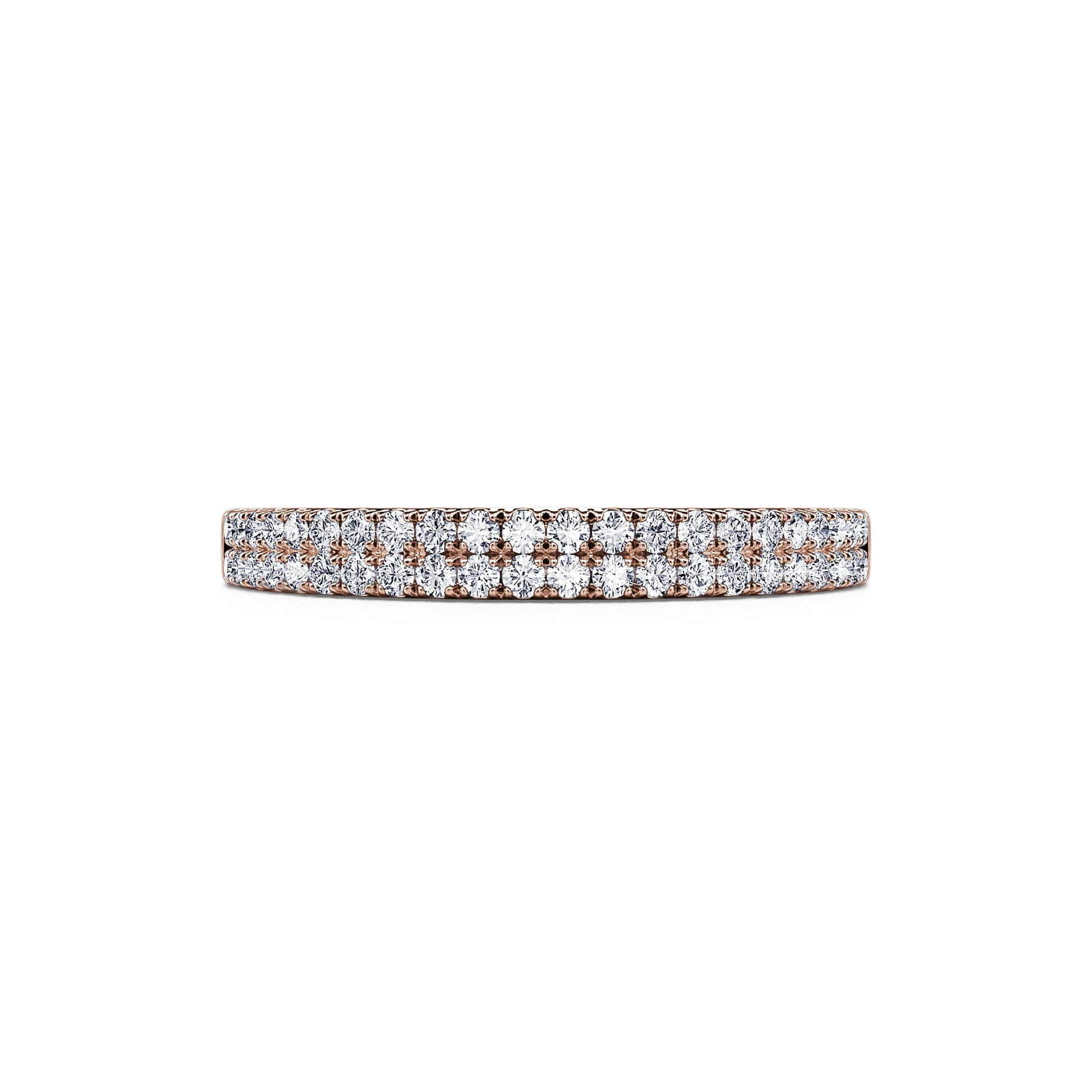 Alliance demi tour diamant pavé or rose Venista S 2