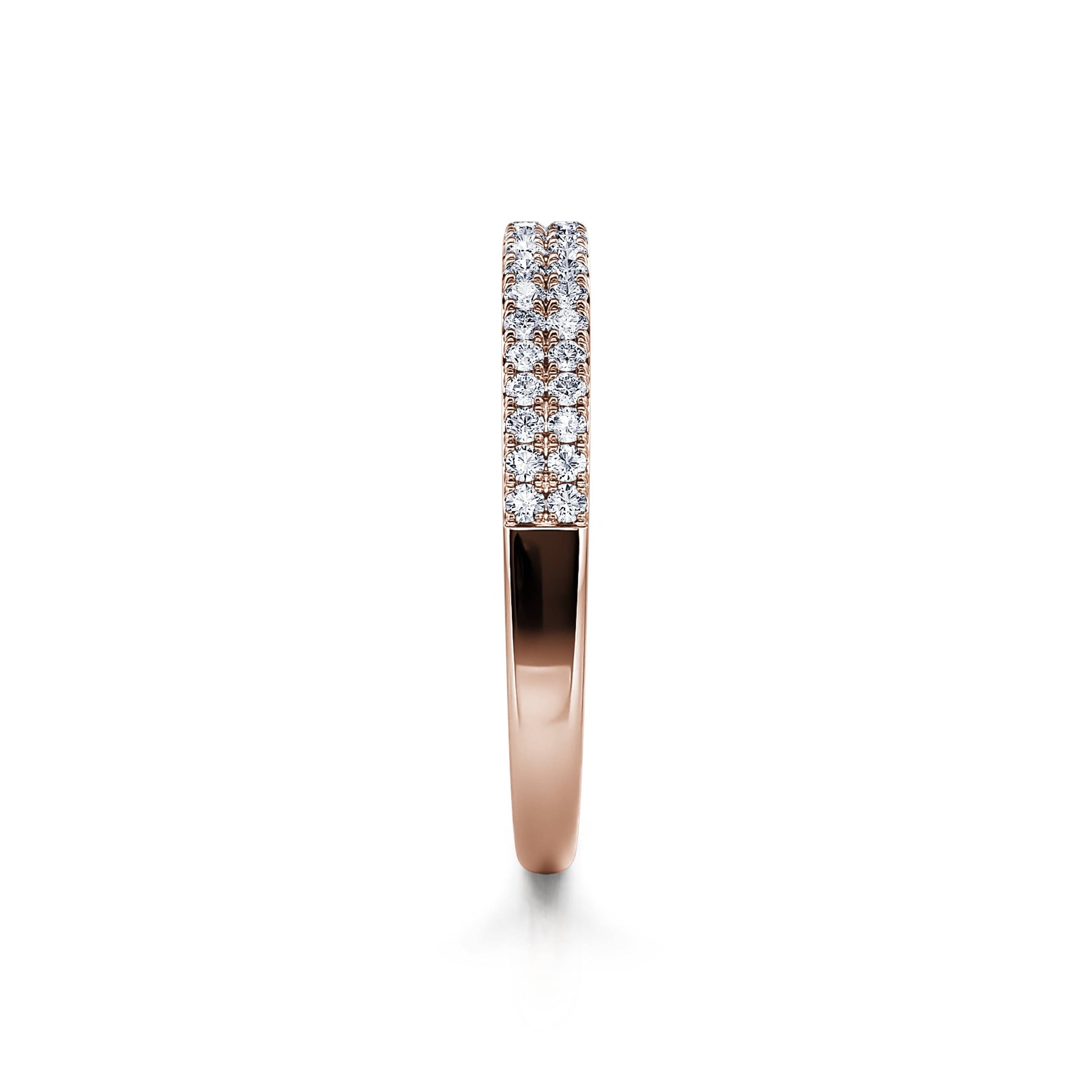 Alliance demi tour diamant pavé or rose Venista S 3