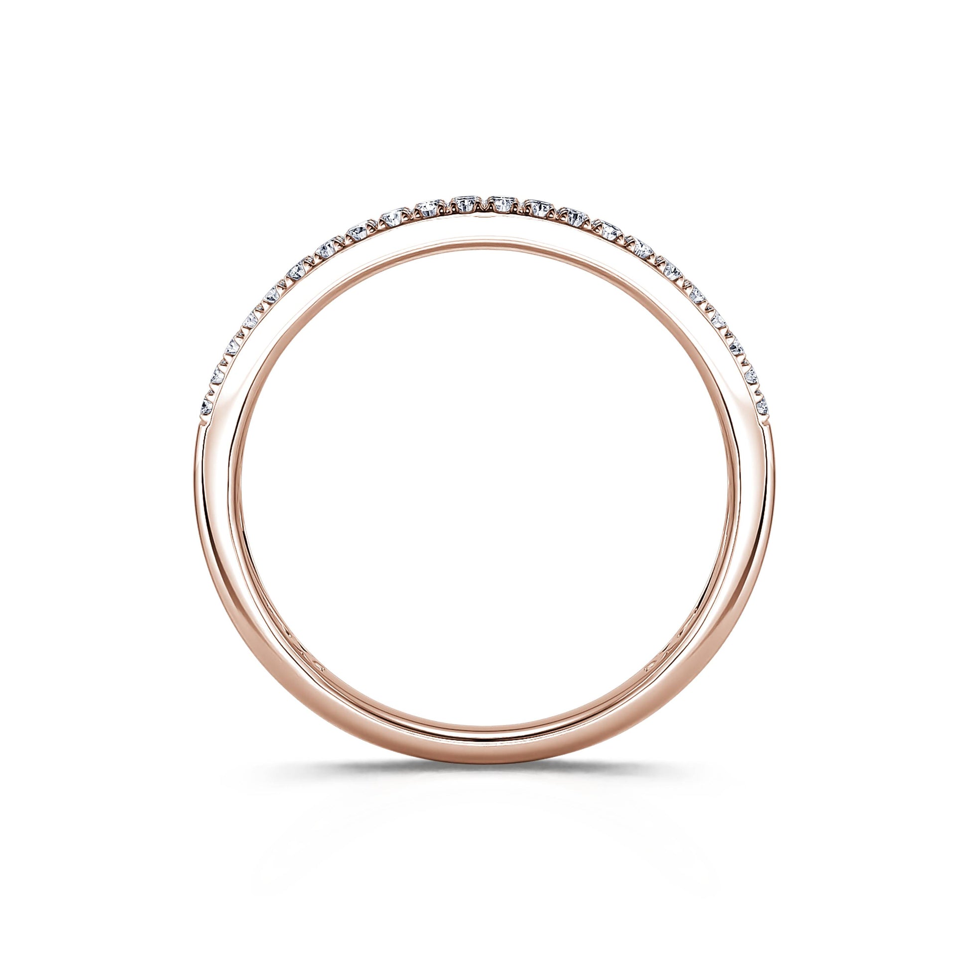 Alliance demi tour diamant pavé or rose Venista S 4
