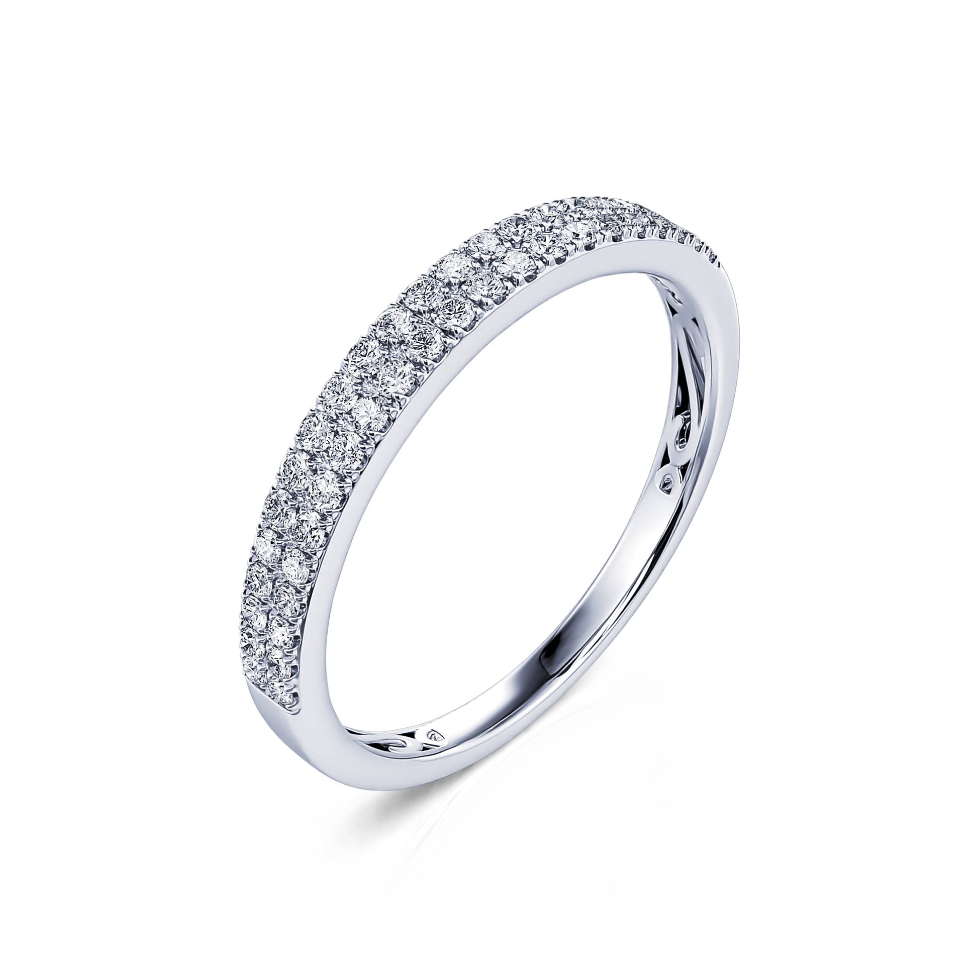 Alliance demi tour diamant pavé platine Venista S 1