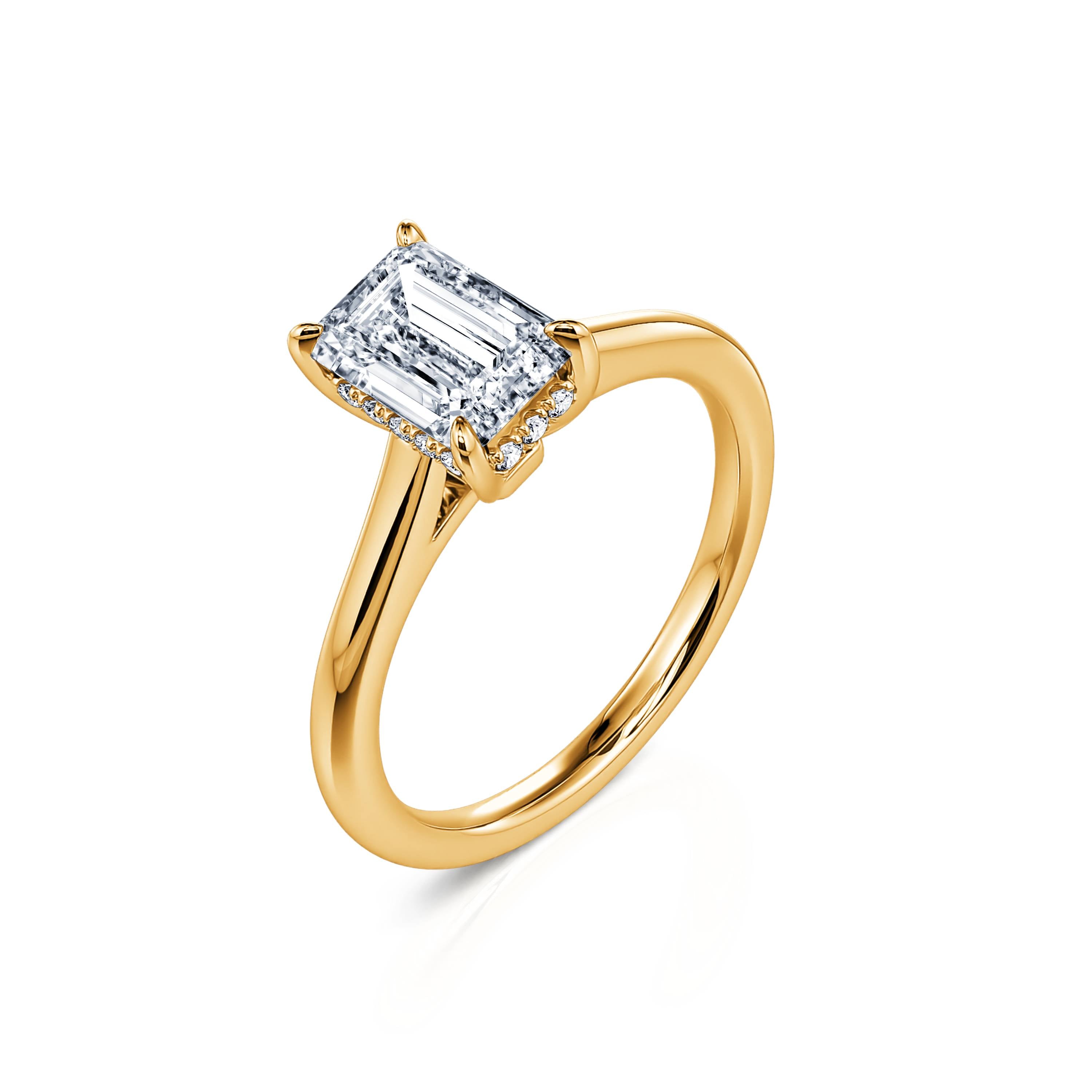 Bague de fiançailles Zeina serti griffes