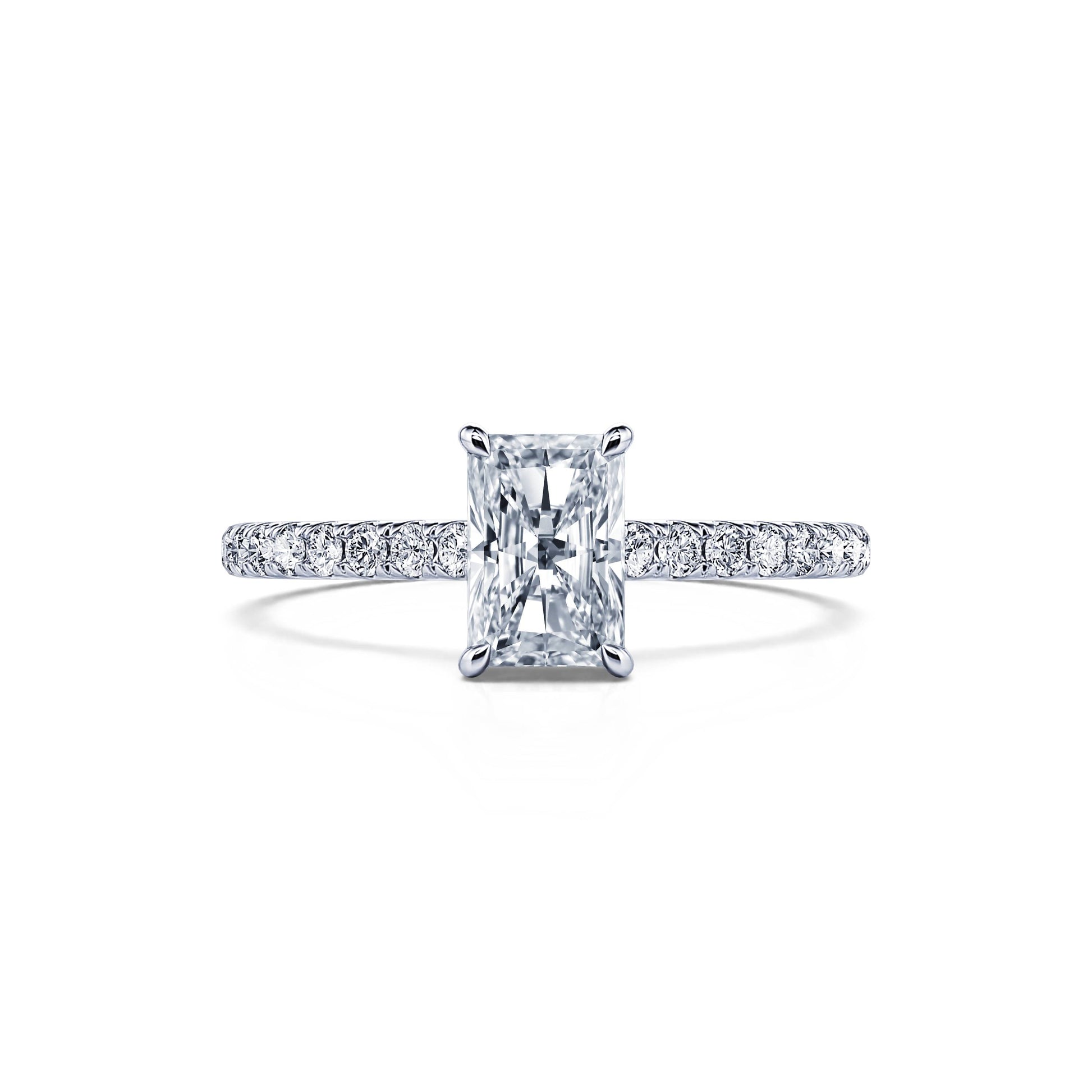 Solitaire platine diamant de synthèse Radiant Lana Lab 1
