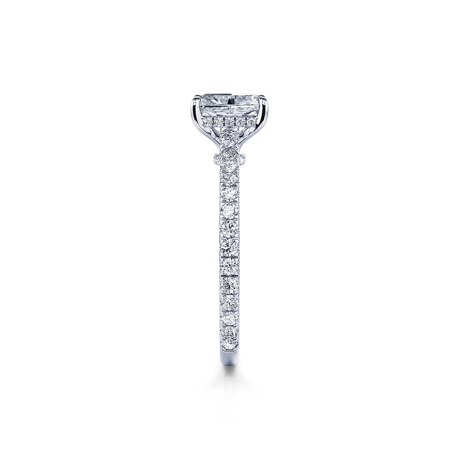 Solitaire platine diamant de synthèse Radiant Lana Lab 3