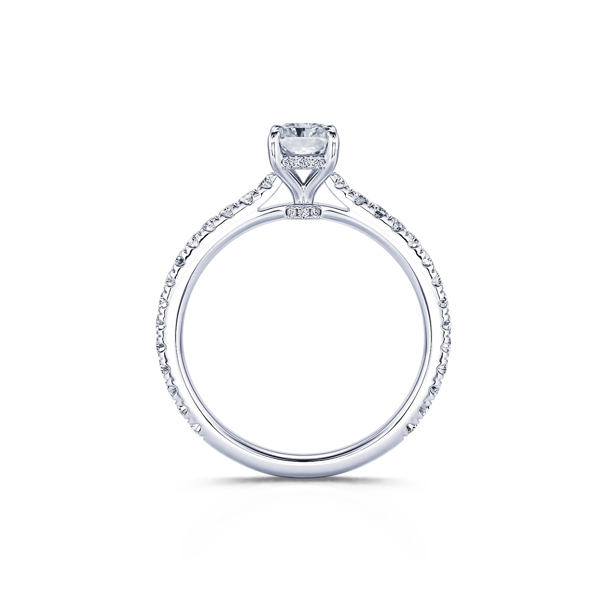 Solitaire platine diamant de synthèse Radiant Lana Lab 4