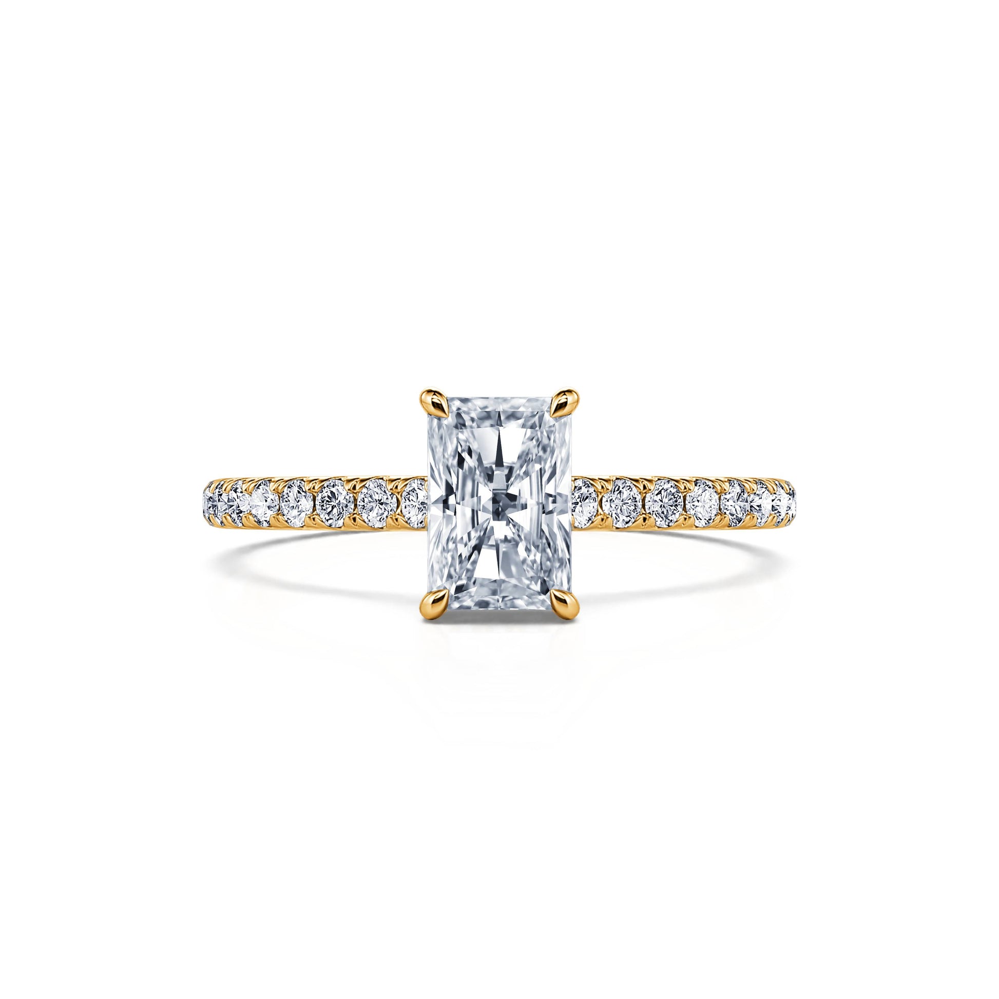 Solitaire or jaune diamant Radiant Lana 1