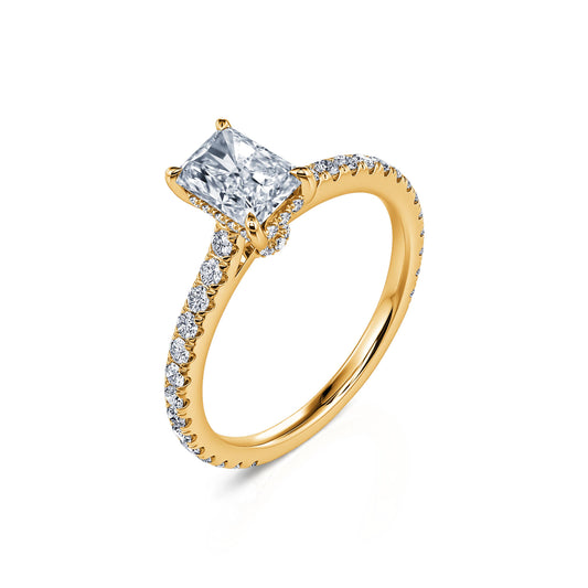Lana Lab&nbsp;-&nbsp;Solitaire or jaune diamant de synthèse Radiant #2