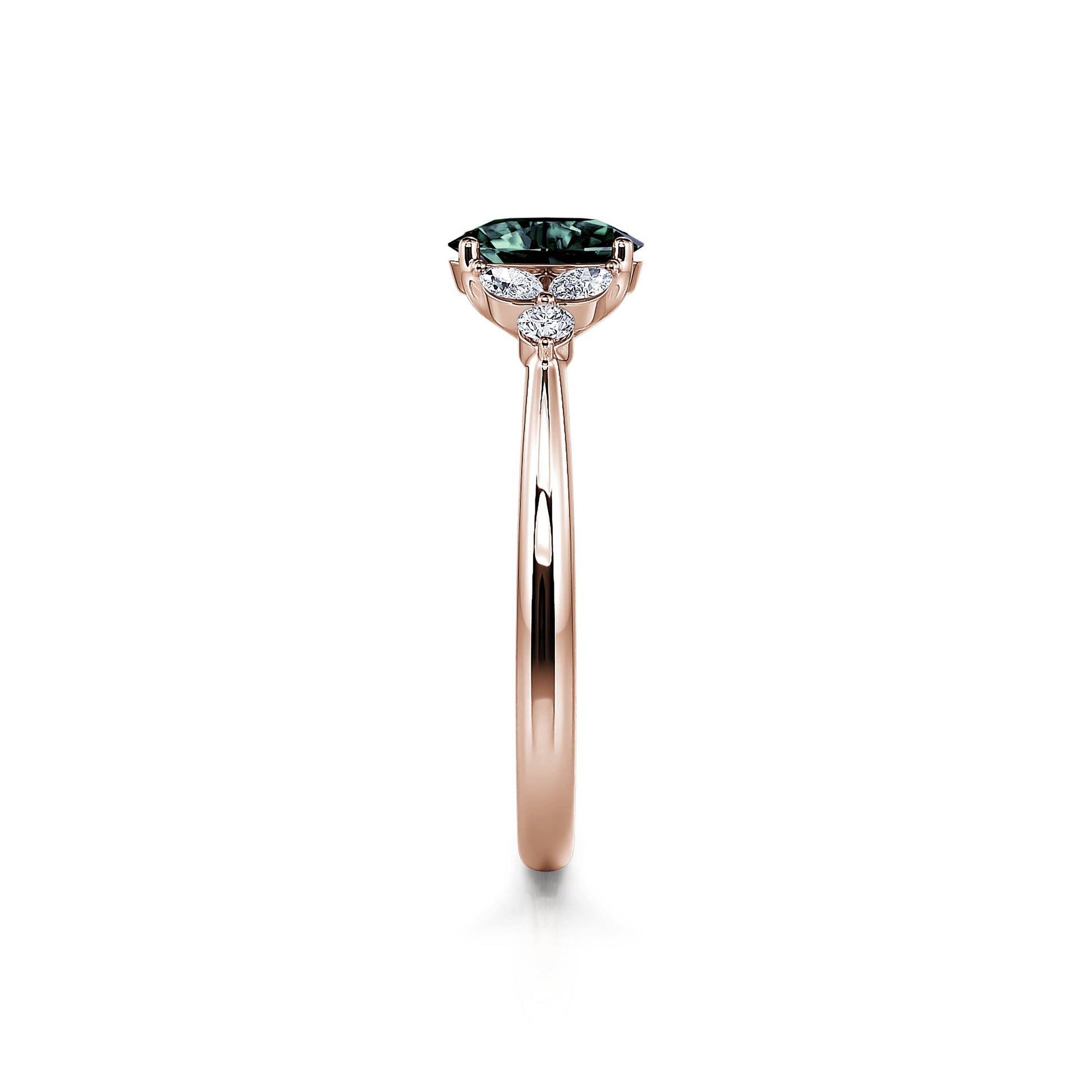 Bague en or rose saphir vert et diamant Megane Saphir Vert 4
