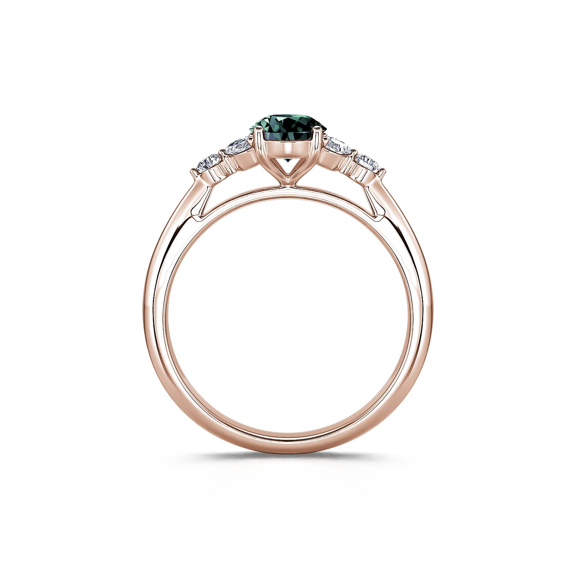 Bague en or rose saphir vert et diamant Megane Saphir Vert 3