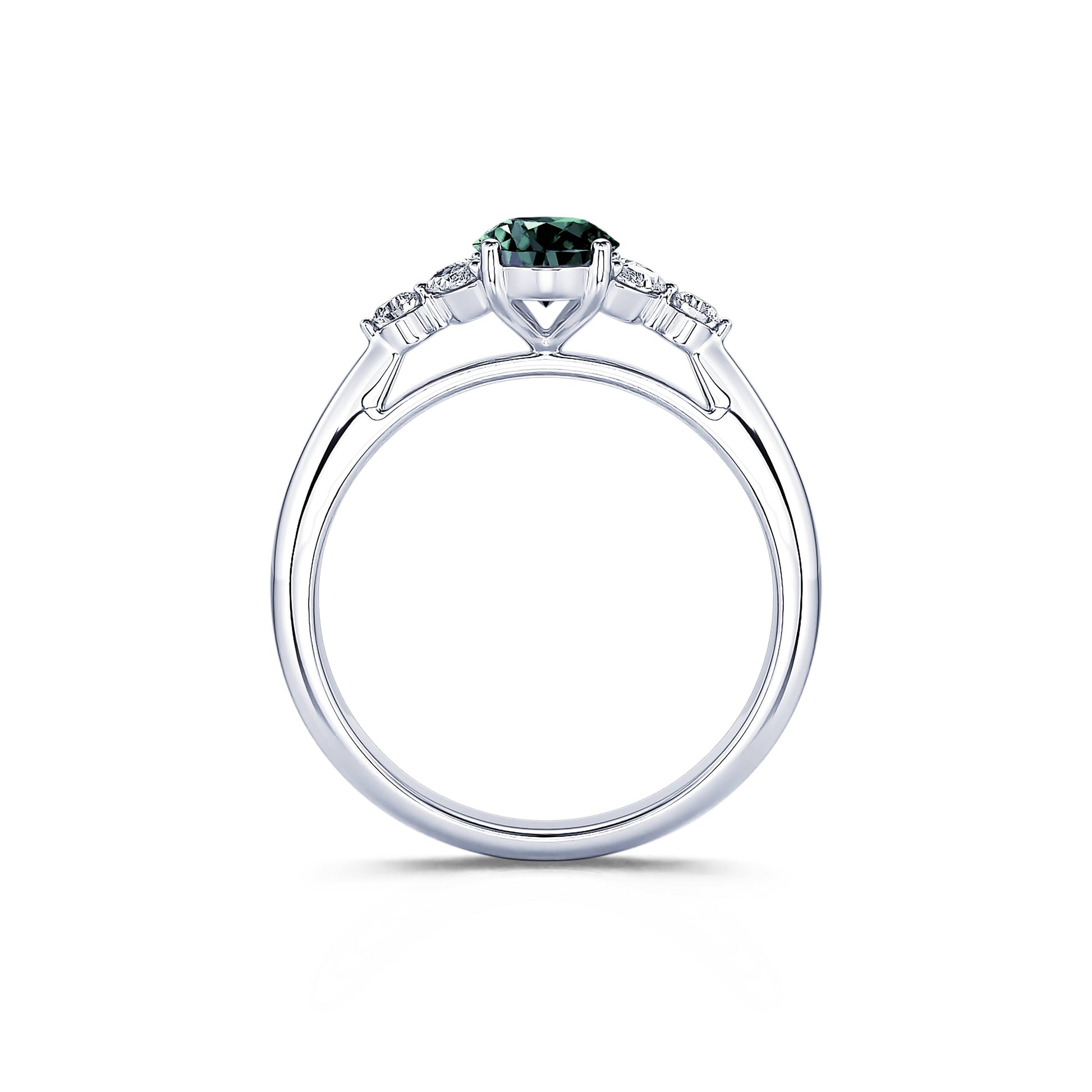 Bague en platine saphir vert et diamant Megane Saphir Vert 3