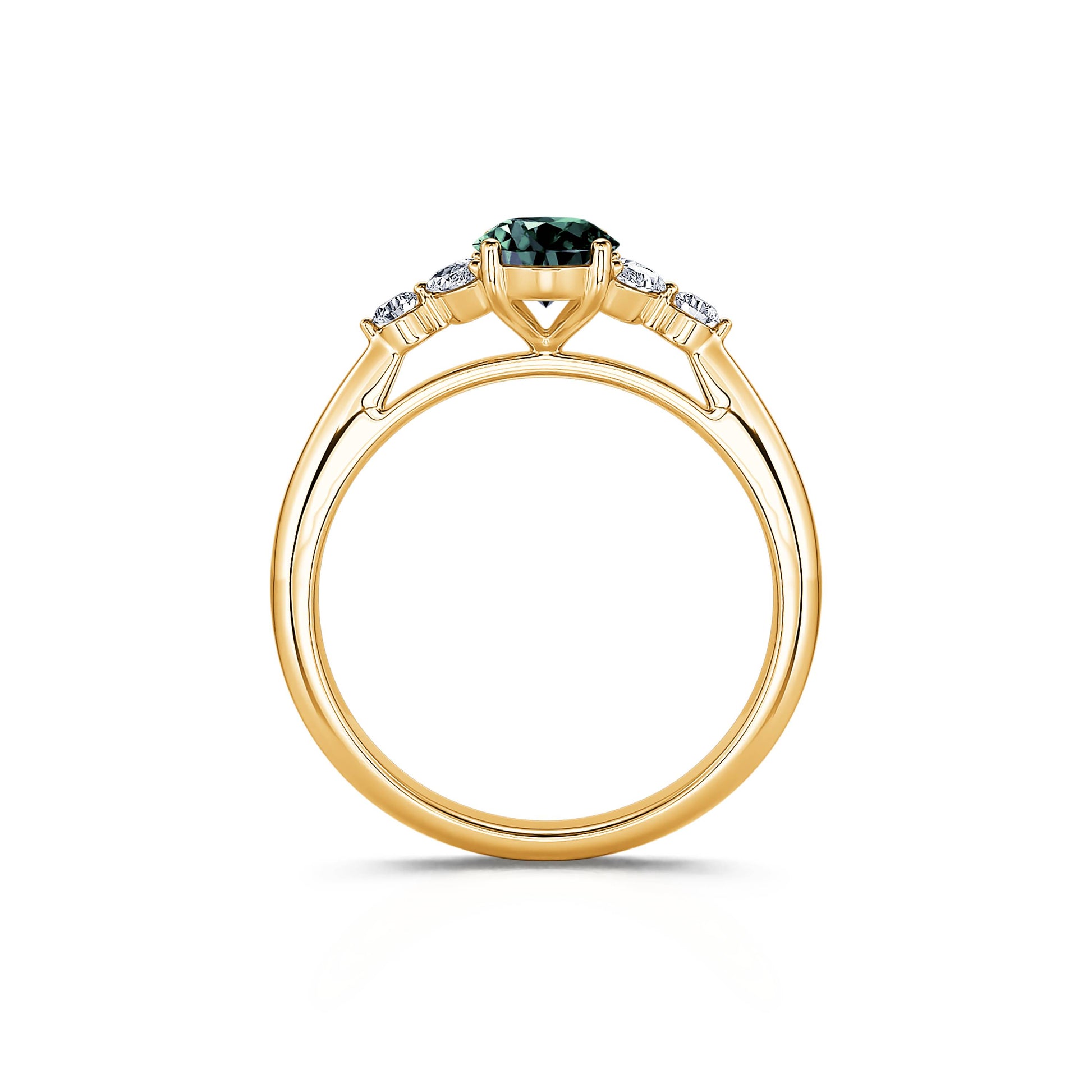 Bague en or jaune saphir vert et diamant Megane Saphir Vert 3