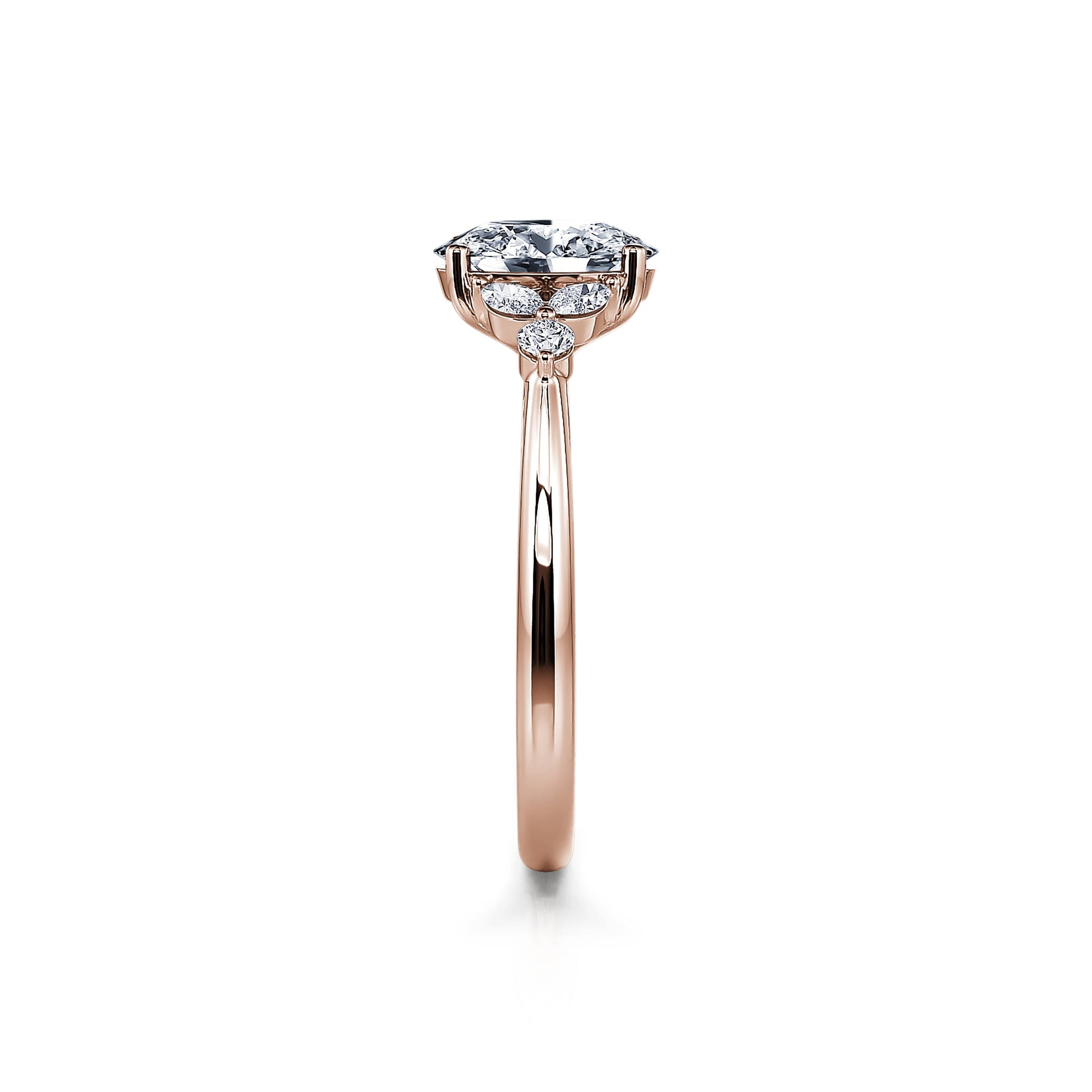Bague de fiançailles or rose diamant de synthèse Megane Lab 4