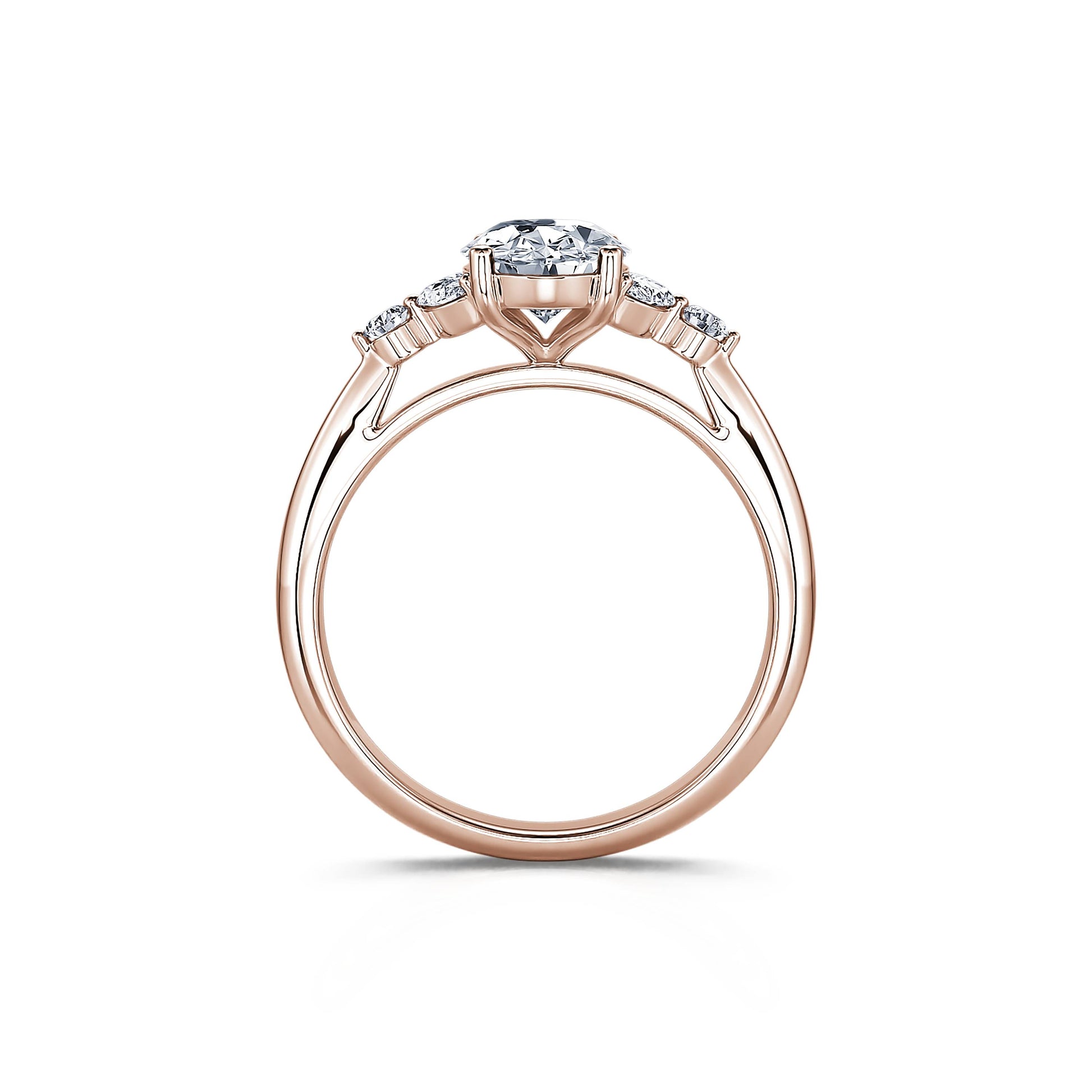Bague de fiançailles or rose diamant de synthèse Megane Lab 3
