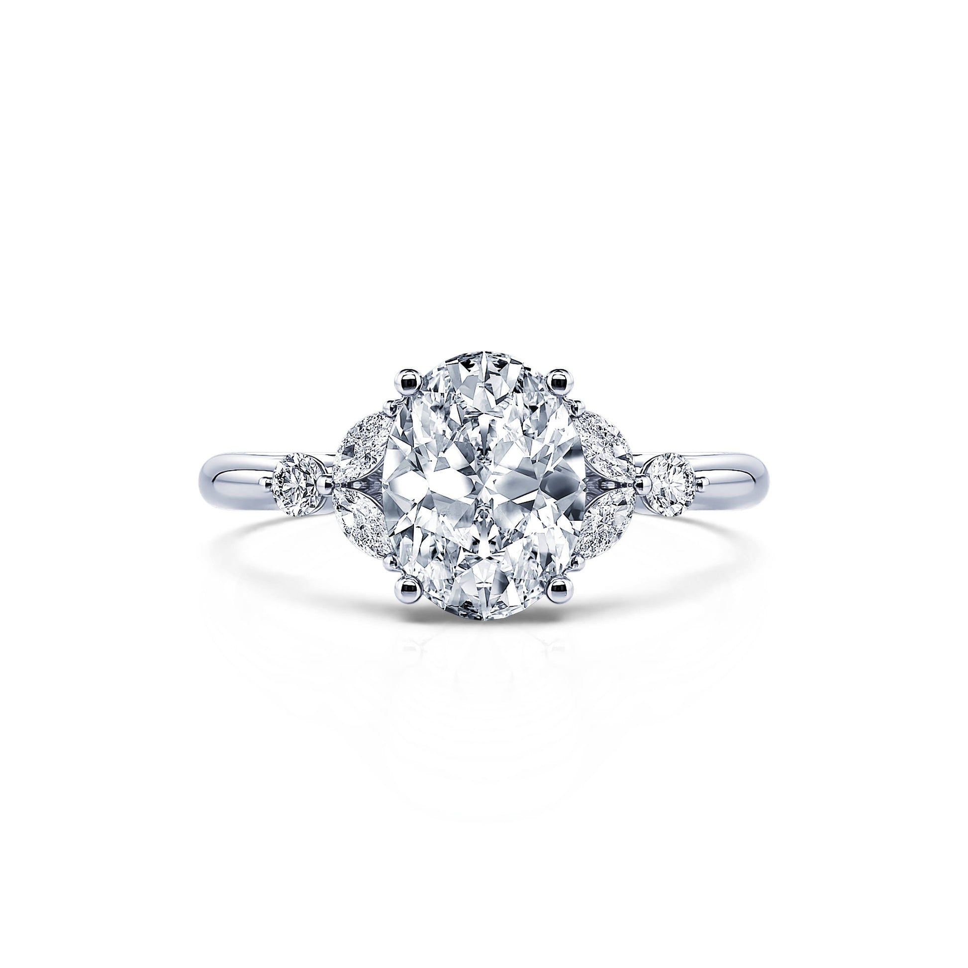 Bague de fiançailles platine diamant de synthèse Megane Lab 1