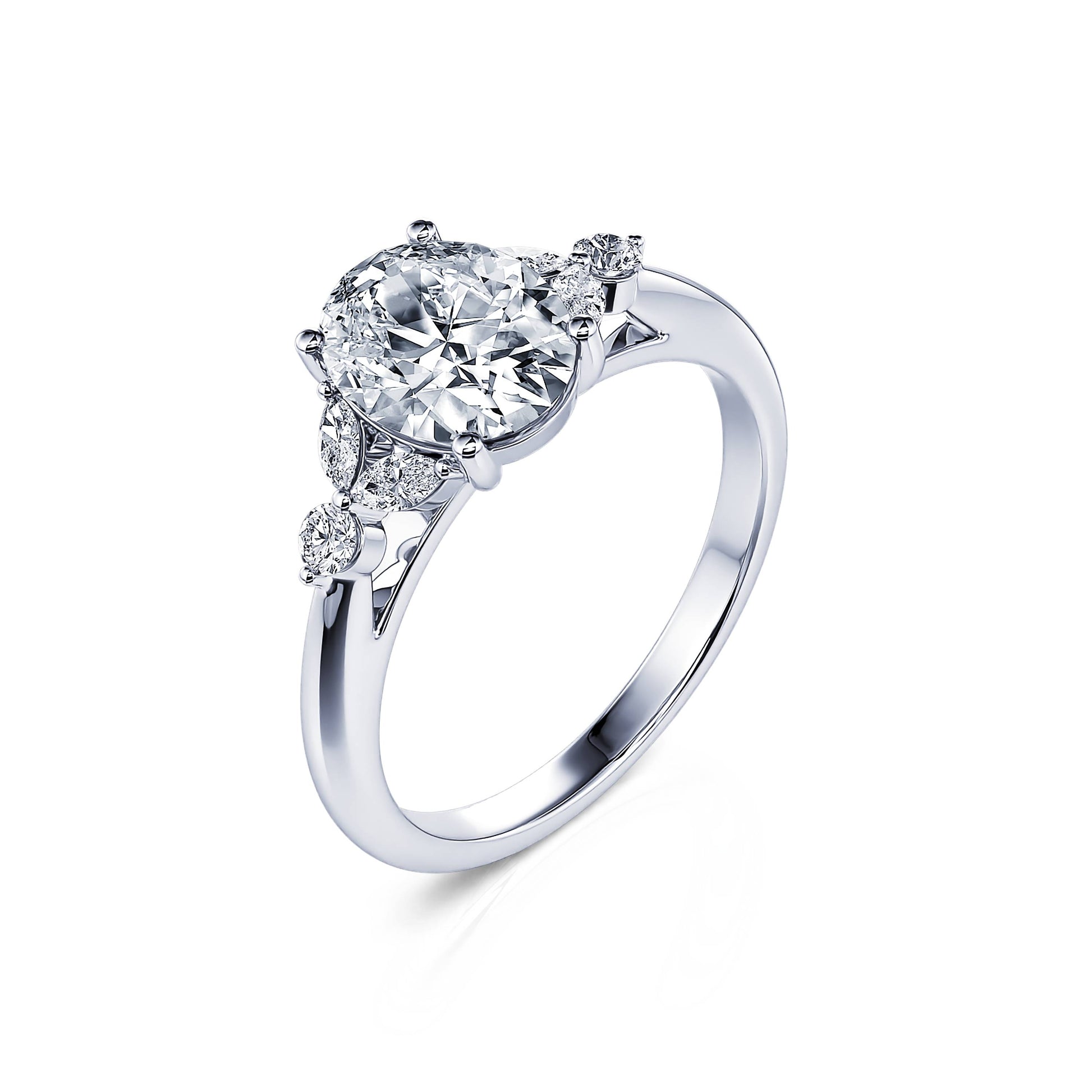 Bague de fiançailles platine diamant de synthèse Megane Lab 2