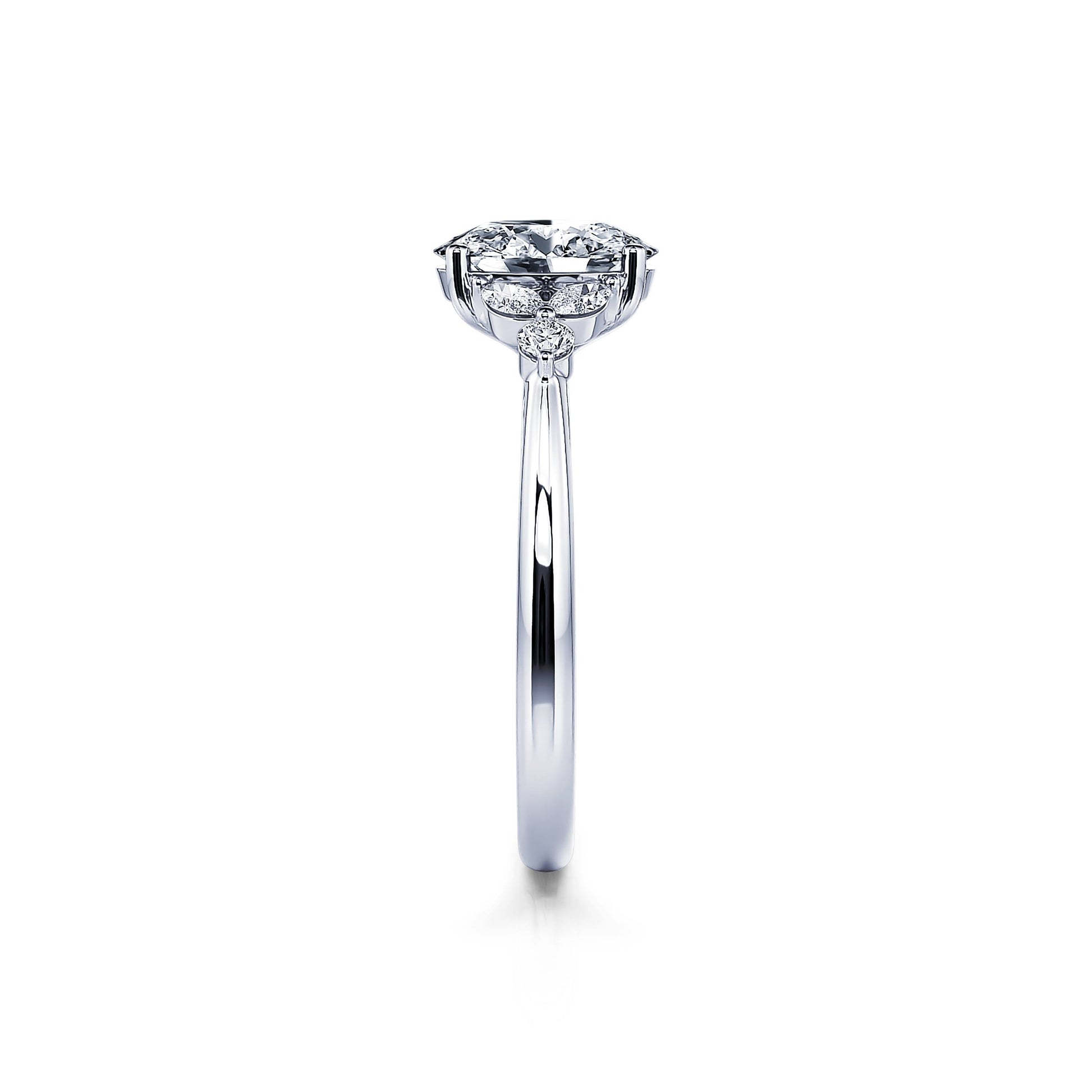 Bague de fiançailles platine diamant de synthèse Megane Lab 3