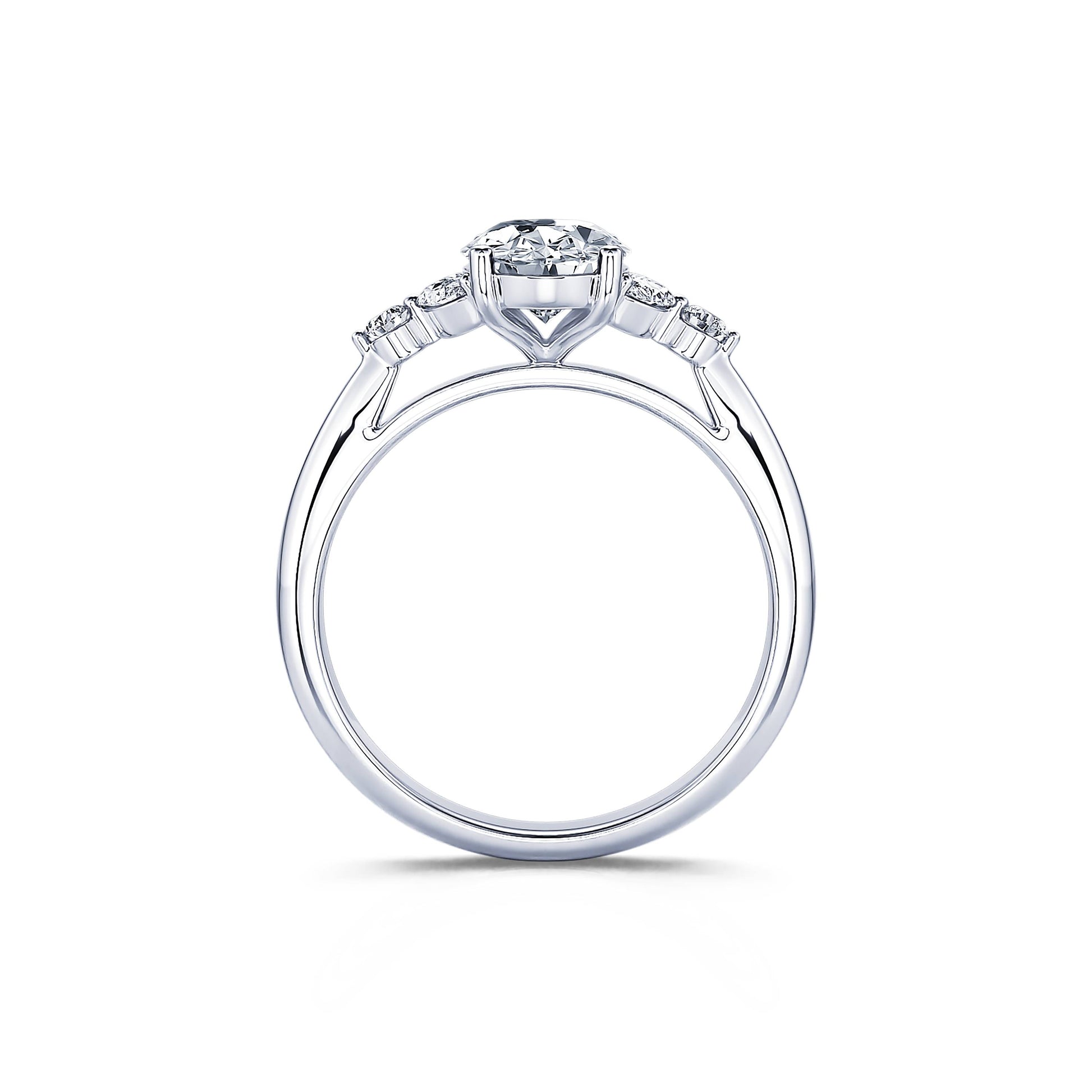 Bague de fiançailles platine diamant de synthèse Megane Lab 4