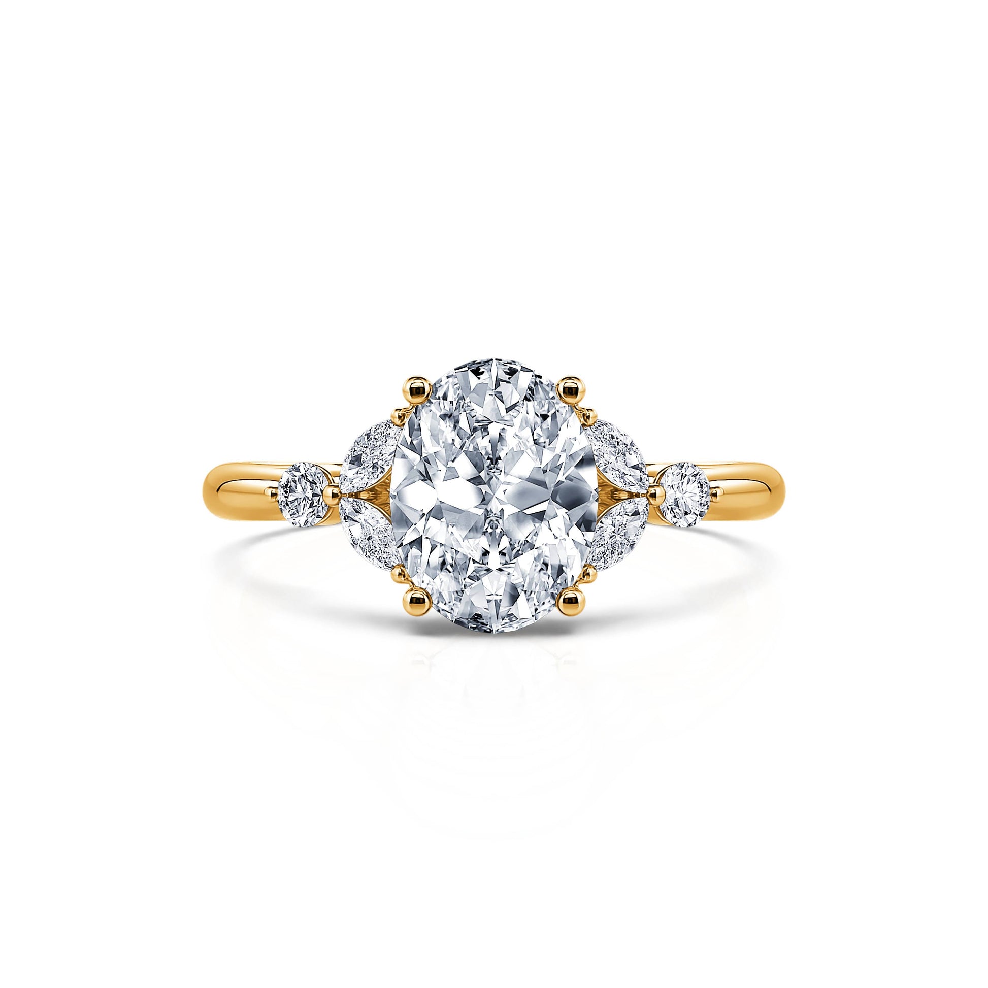 Bague de fiançailles or jaune diamant de synthèse Megane Lab 1