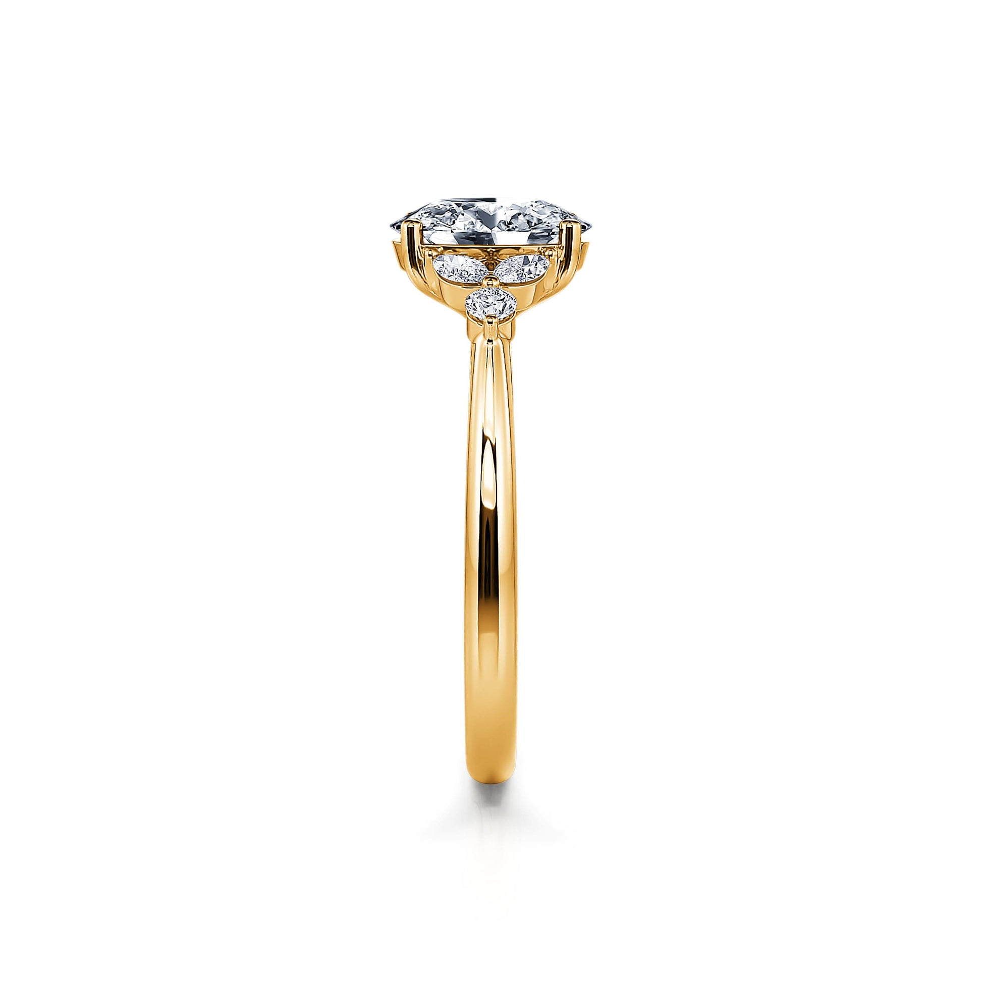Bague de fiançailles or jaune diamant de synthèse Megane Lab 4