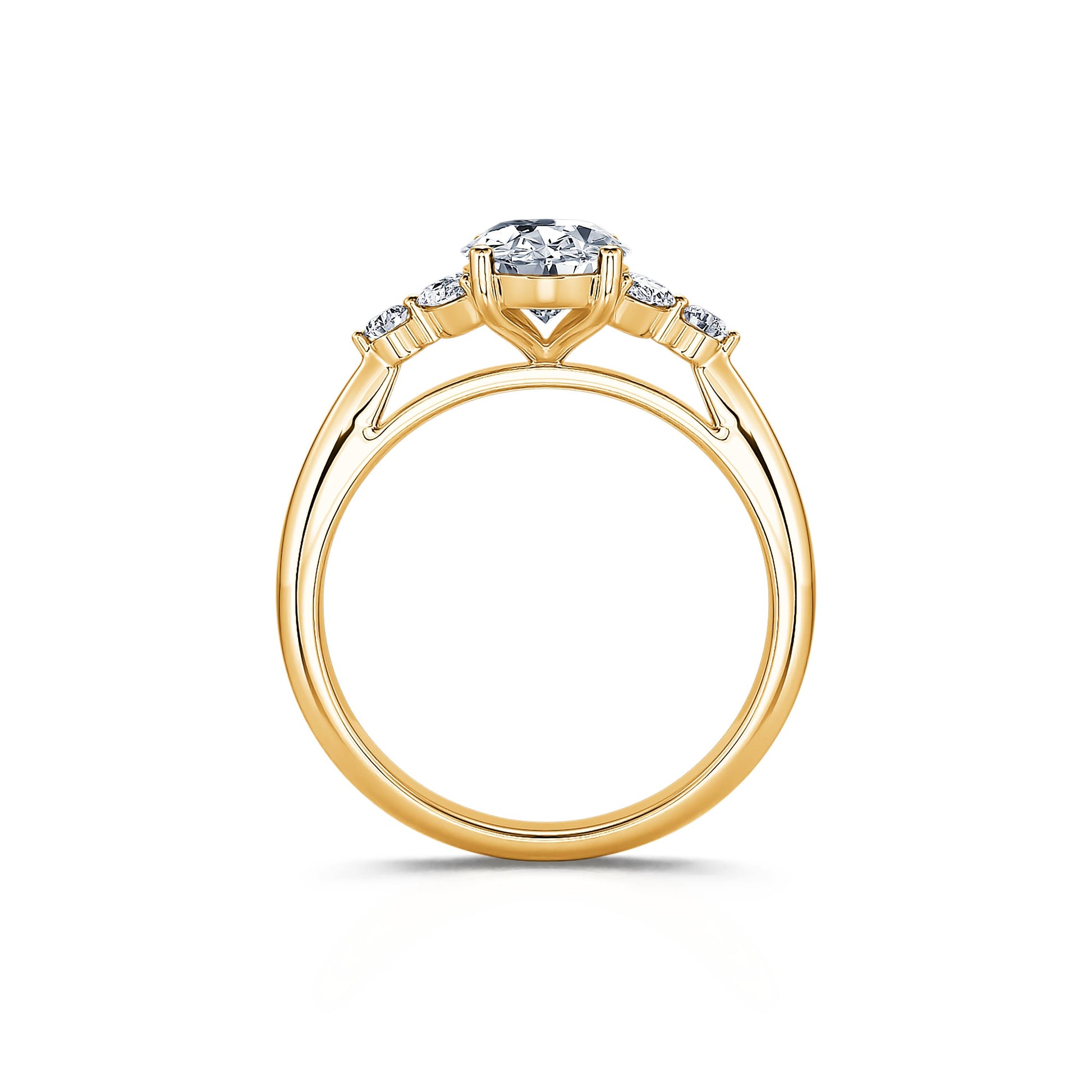 Bague de fiançailles or jaune diamant de synthèse Megane Lab 3