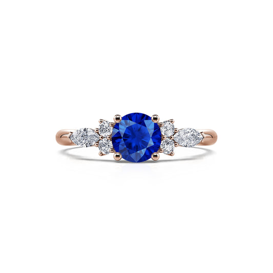 Lyra Saphir - Bague de fiançailles en or rose saphir et diamant #1