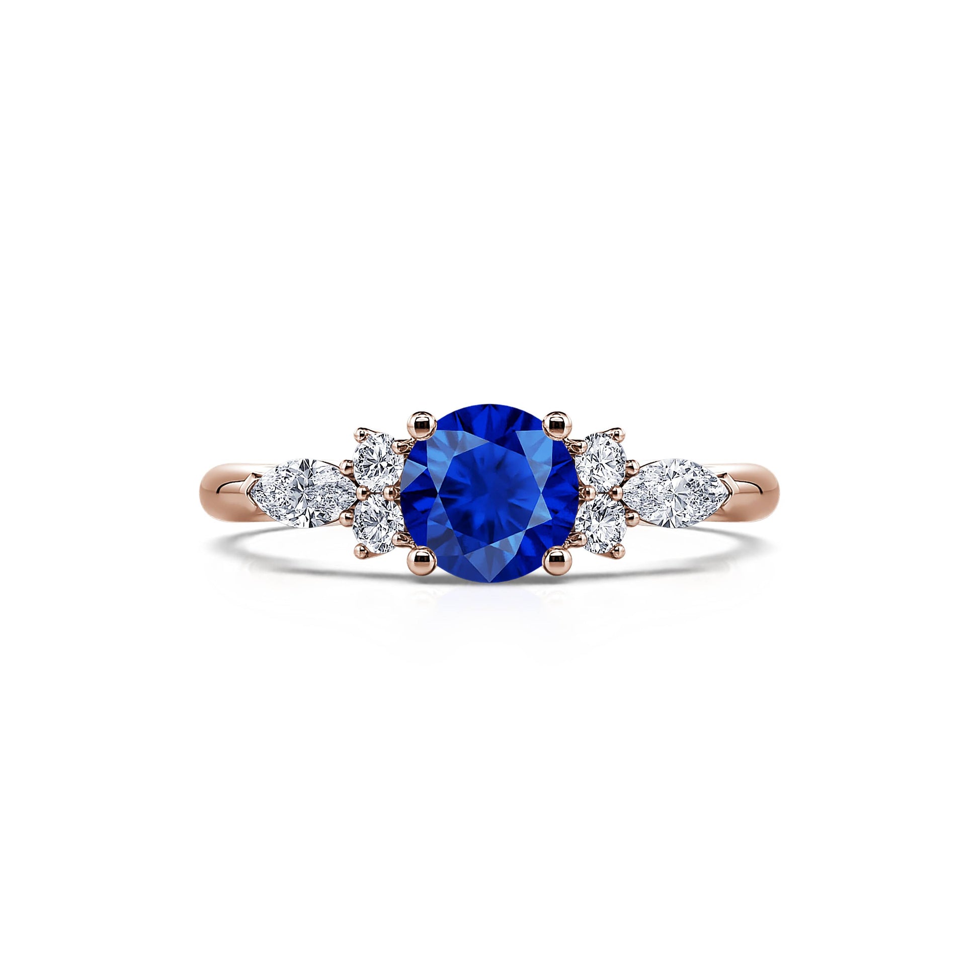 Bague de fiançailles en or rose saphir et diamant Lyra Saphir 1