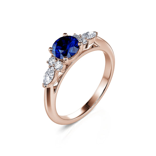 Lyra Saphir&nbsp;-&nbsp;Bague de fiançailles en or rose saphir et diamant #2