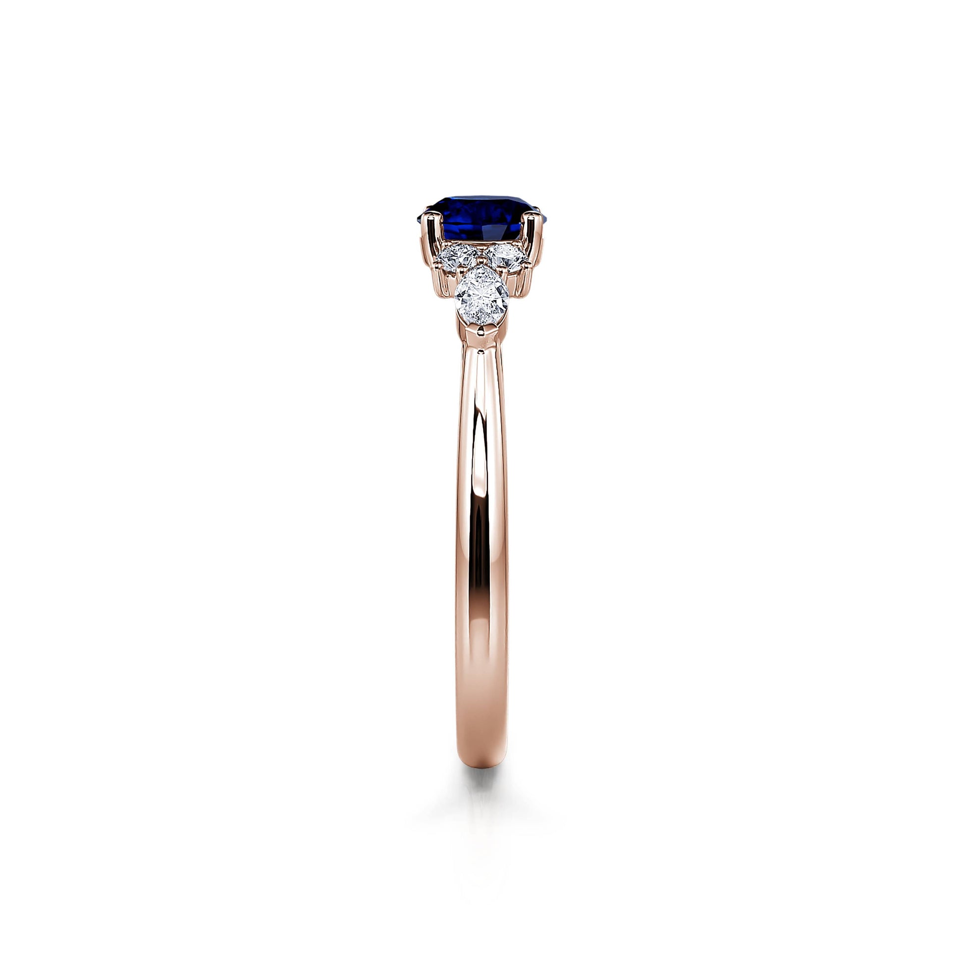 Bague de fiançailles en or rose saphir et diamant Lyra Saphir 3