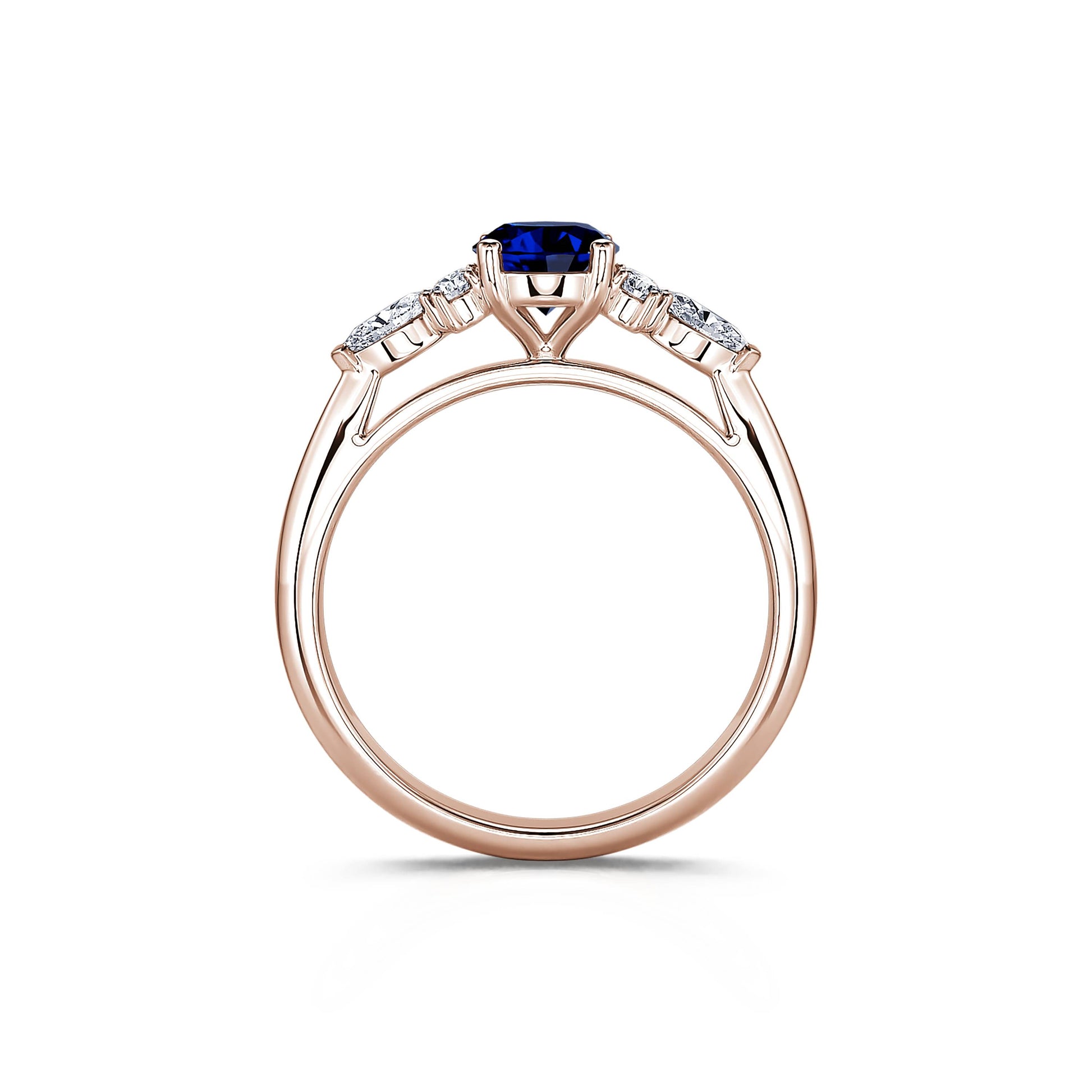 Bague de fiançailles en or rose saphir et diamant Lyra Saphir 4