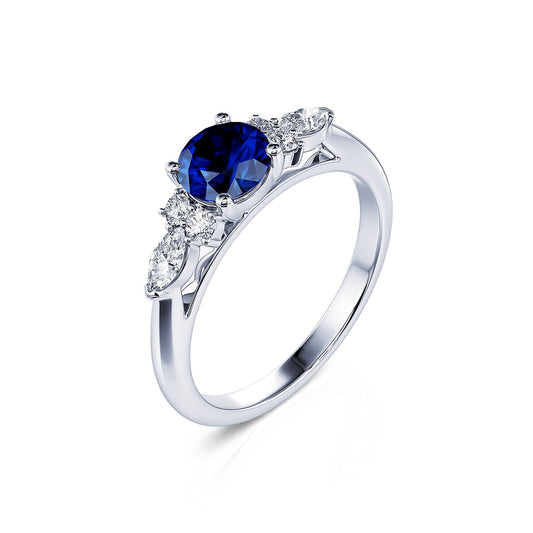 Lyra Saphir&nbsp;-&nbsp;Bague de fiançailles en platine saphir et diamant #2