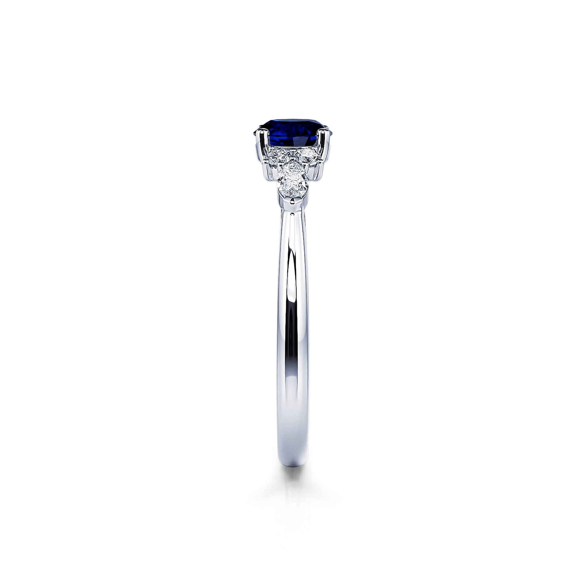 Bague de fiançailles en platine saphir et diamant Lyra Saphir 3