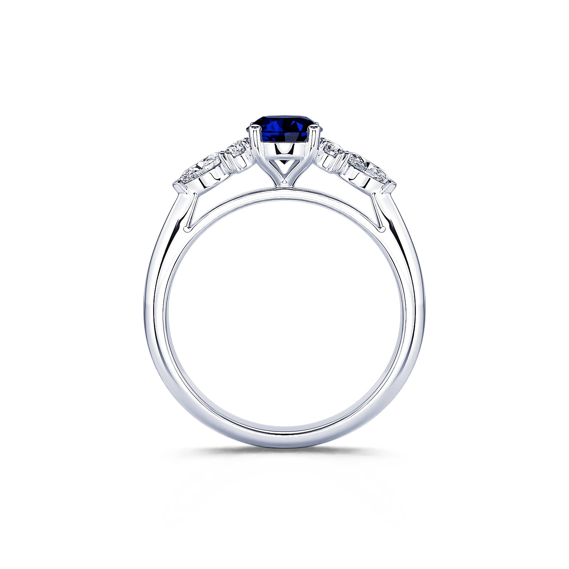 Bague de fiançailles en platine saphir et diamant Lyra Saphir 4