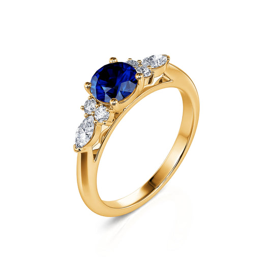 Lyra Saphir&nbsp;-&nbsp;Bague de fiançailles en or jaune saphir et diamant #2