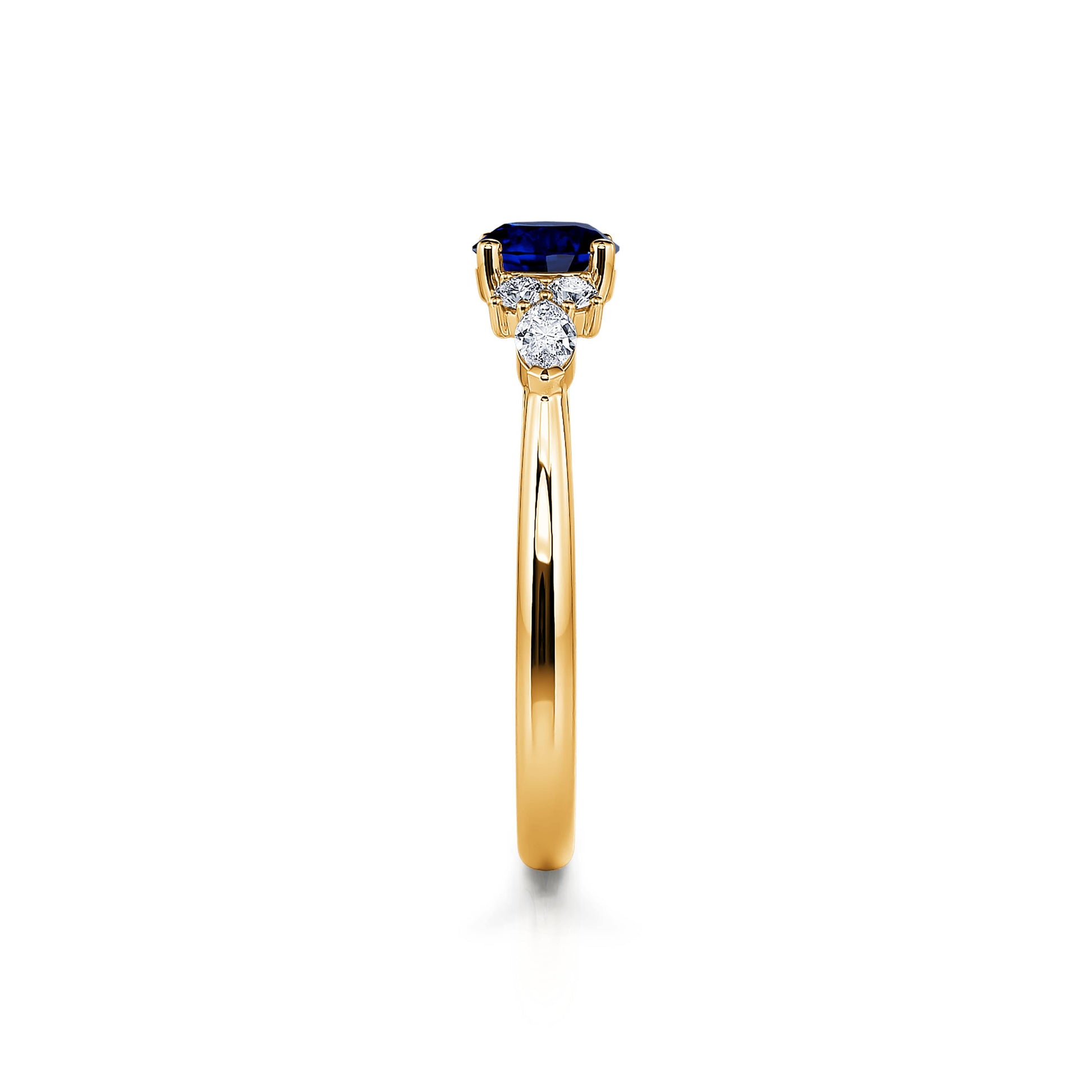 Bague de fiançailles en or jaune saphir et diamant Lyra Saphir 3