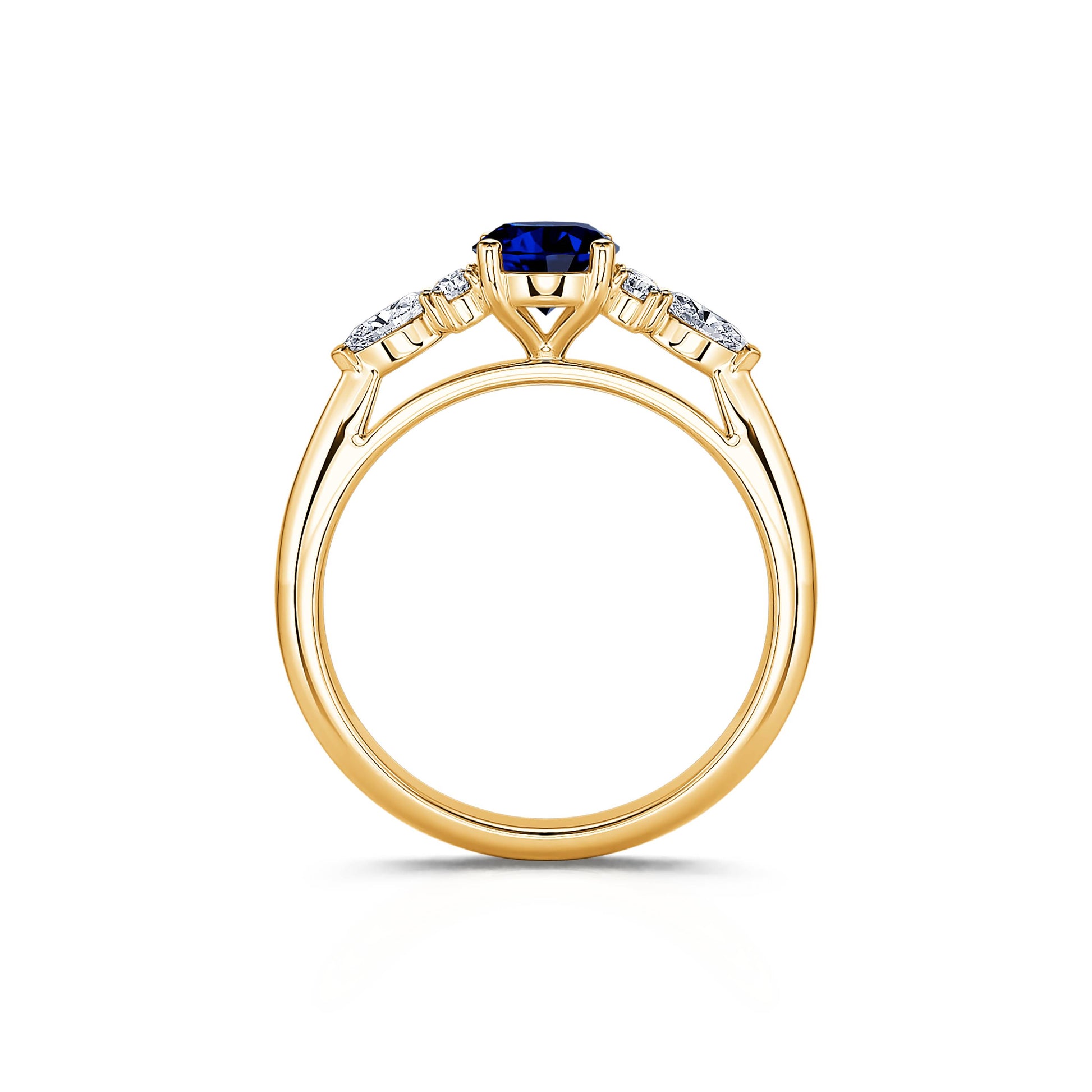 Bague de fiançailles en or jaune saphir et diamant Lyra Saphir 4