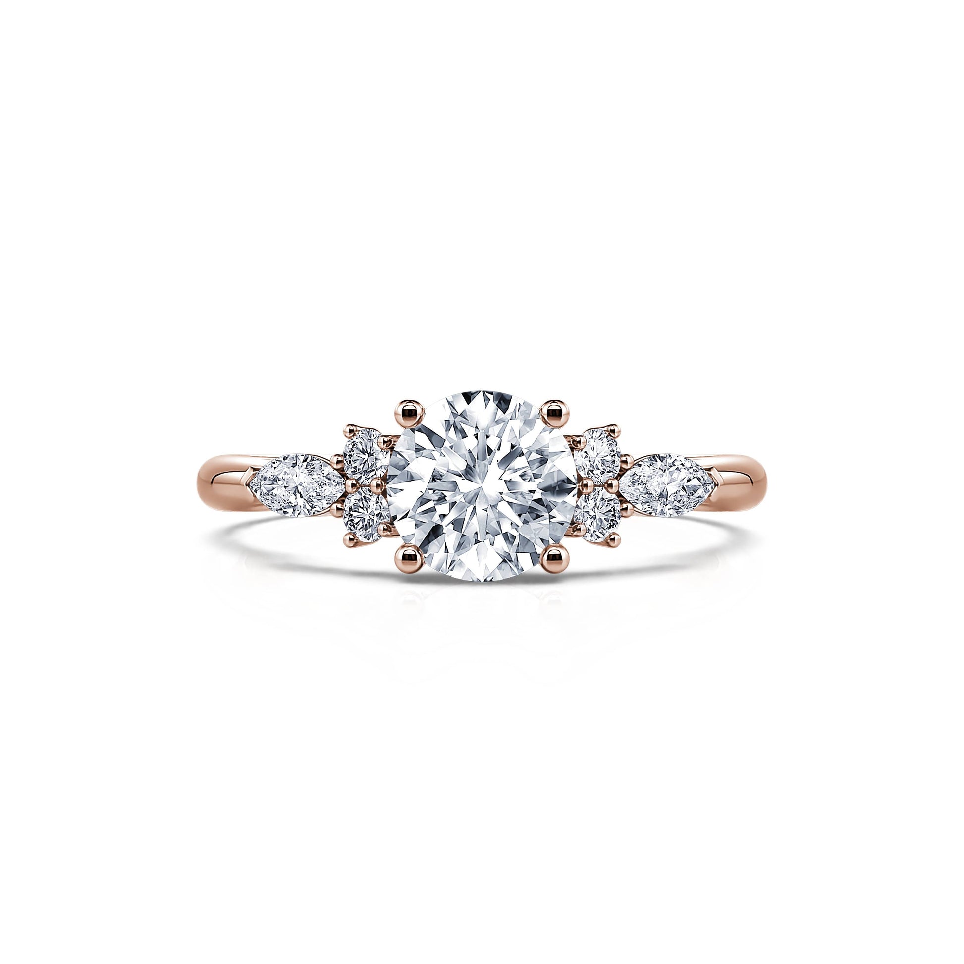Bague de fiançailles or rose diamant de synthèse Lyra Lab 1