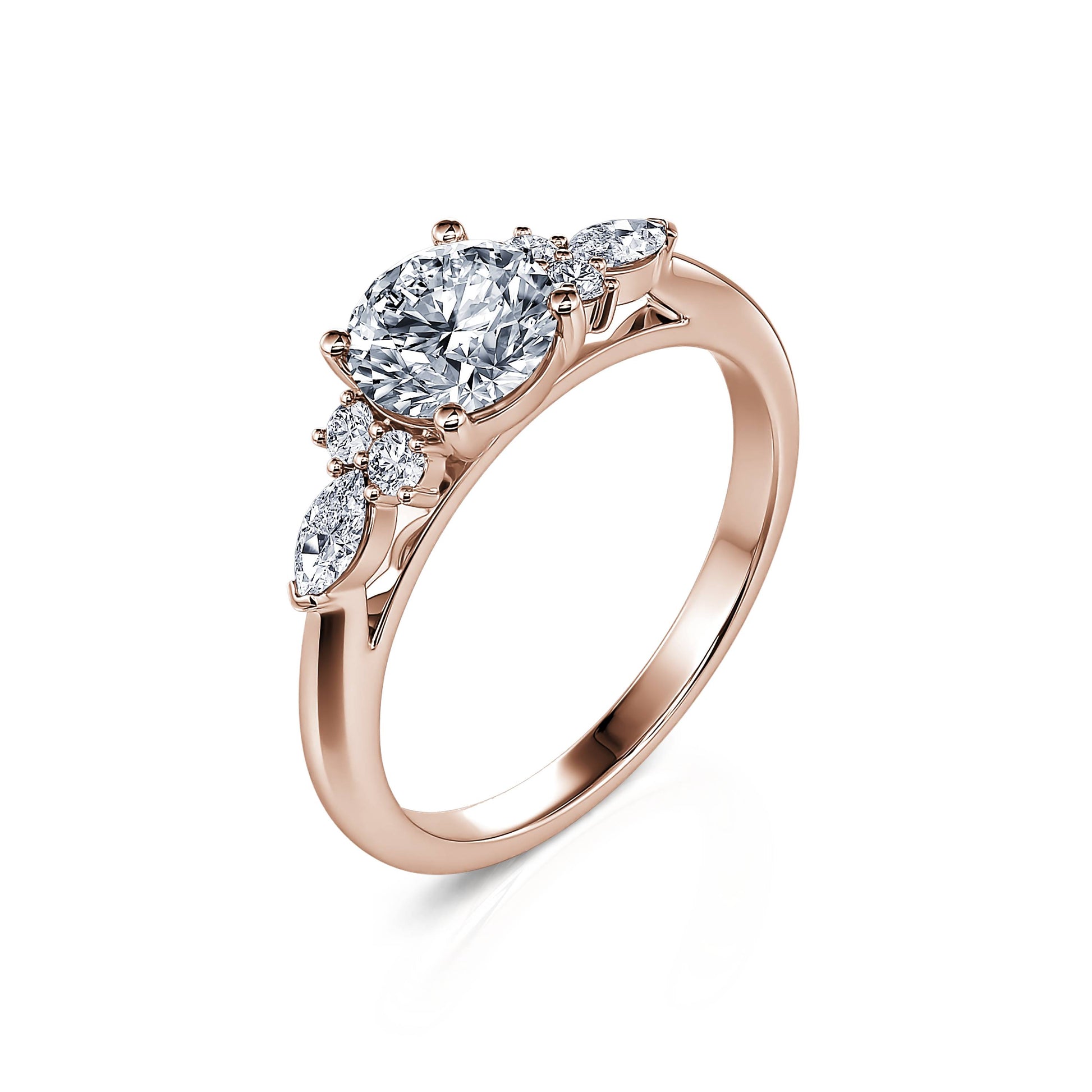 Bague de fiançailles or rose diamant de synthèse Lyra Lab 2