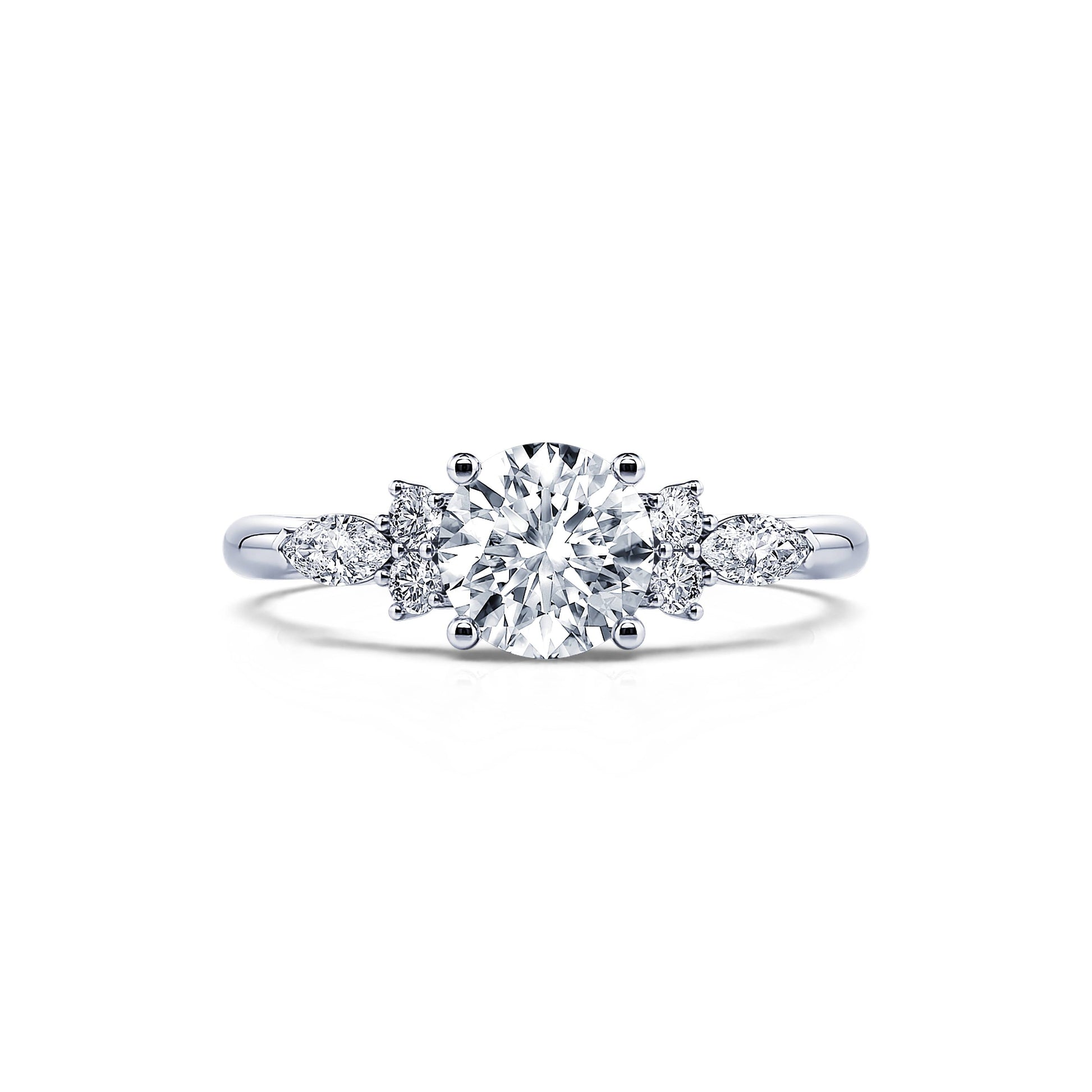 Bague de fiançailles platine diamant de synthèse Lyra Lab 1