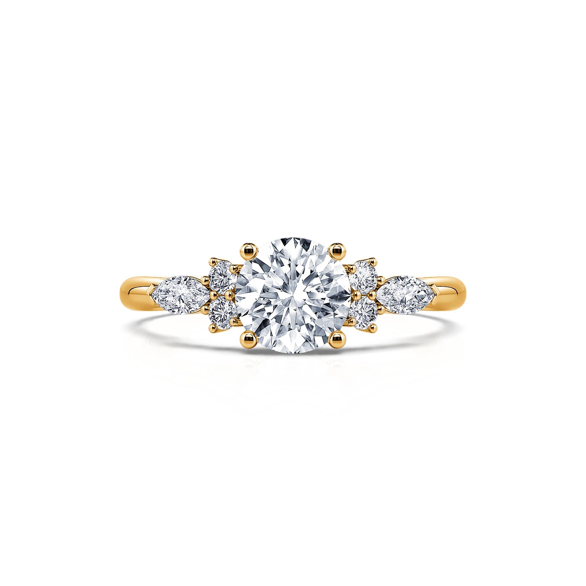 Bague de fiançailles or jaune diamant de synthèse Lyra Lab 1