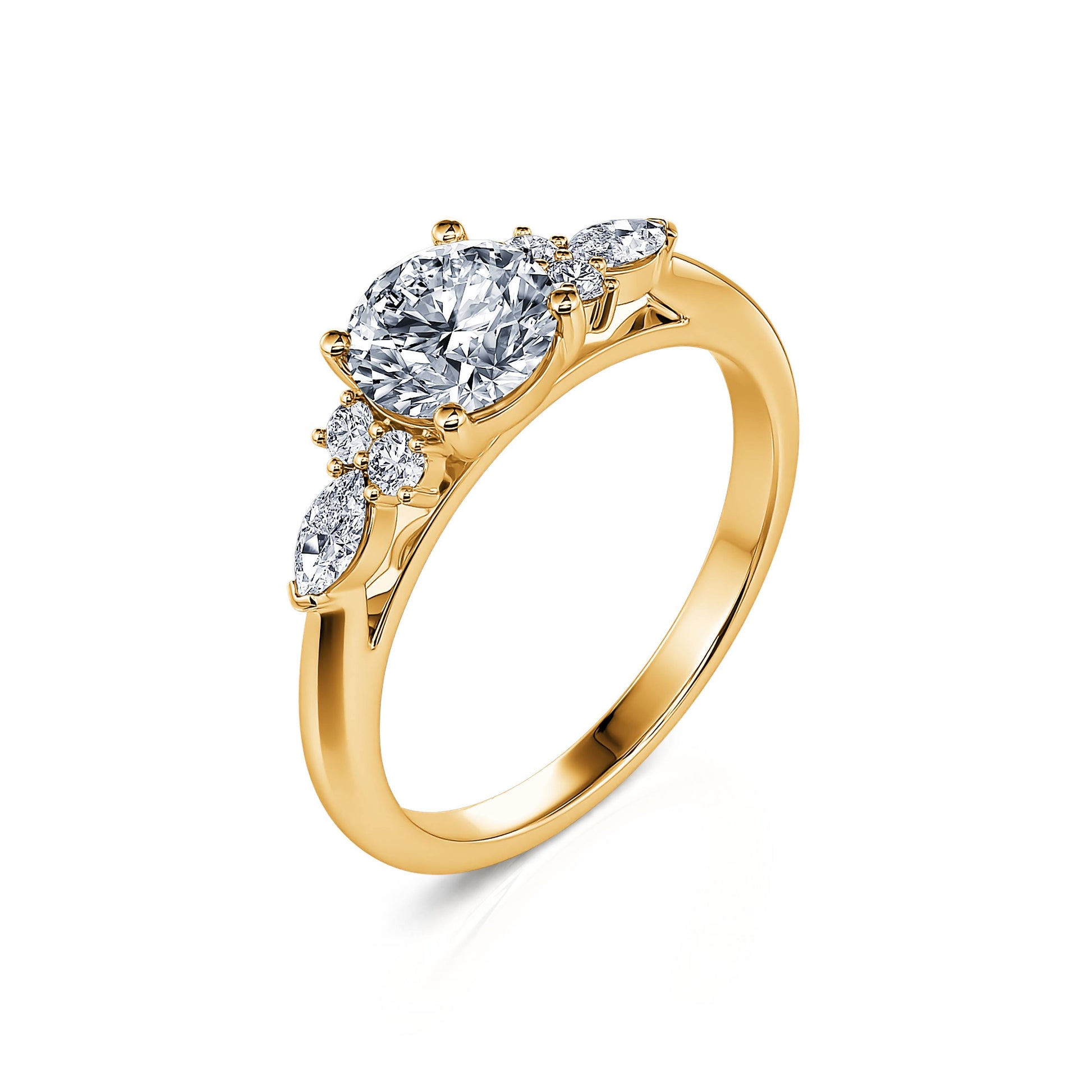 Bague de fiançailles or jaune diamant de synthèse Lyra Lab 2
