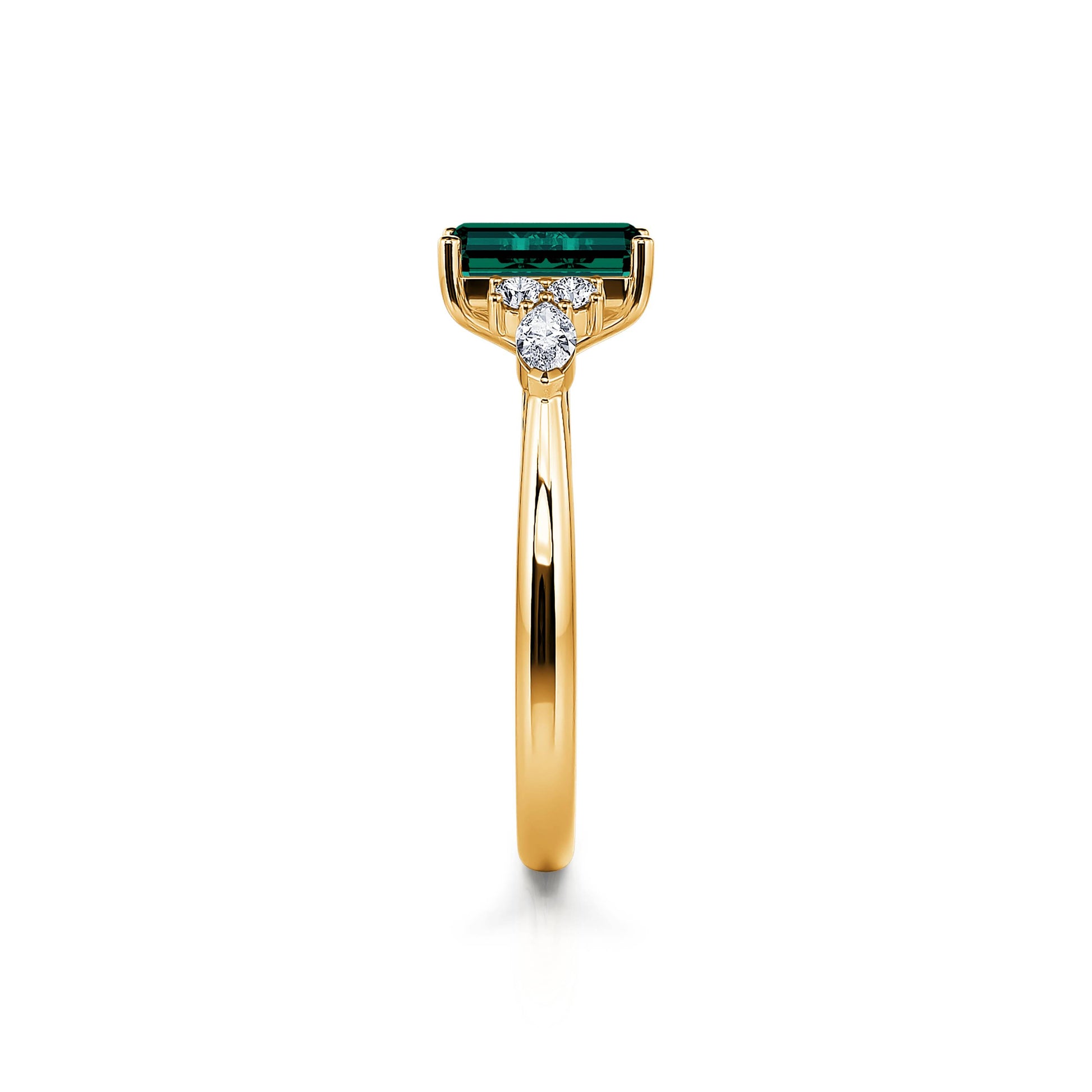Bague de fiançailles en or jaune, tourmaline verte et diamant Ciara Tourmaline Verte 3
